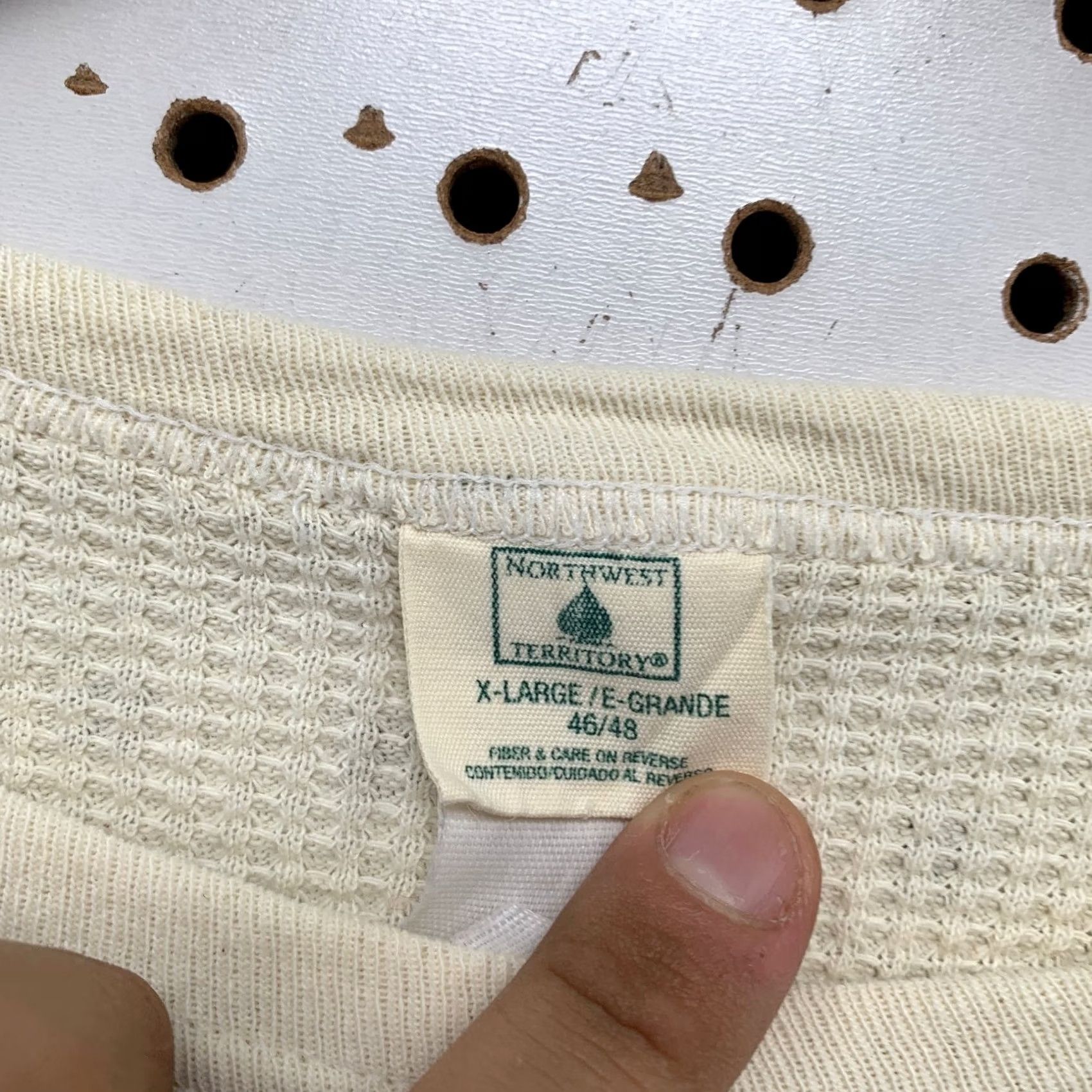Vintage Northwest Territory Thermal Shirt Mens XL Beige Long Sleeve Waffle Knit Made USA Size US XL / EU 56 / 4 - 5 Thumbnail