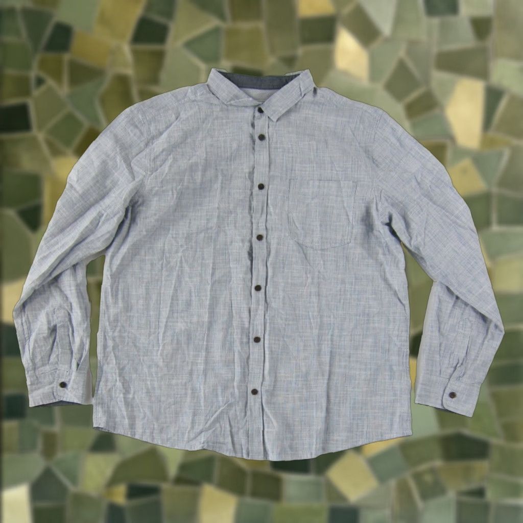 Vintage VINTAGE Mountain Warehouse Cotton Blue Button Down Long Sleeve Classic Fit Shirt Men 3XL Size US XXL / EU 58 / 5 - 1 Thumbnail