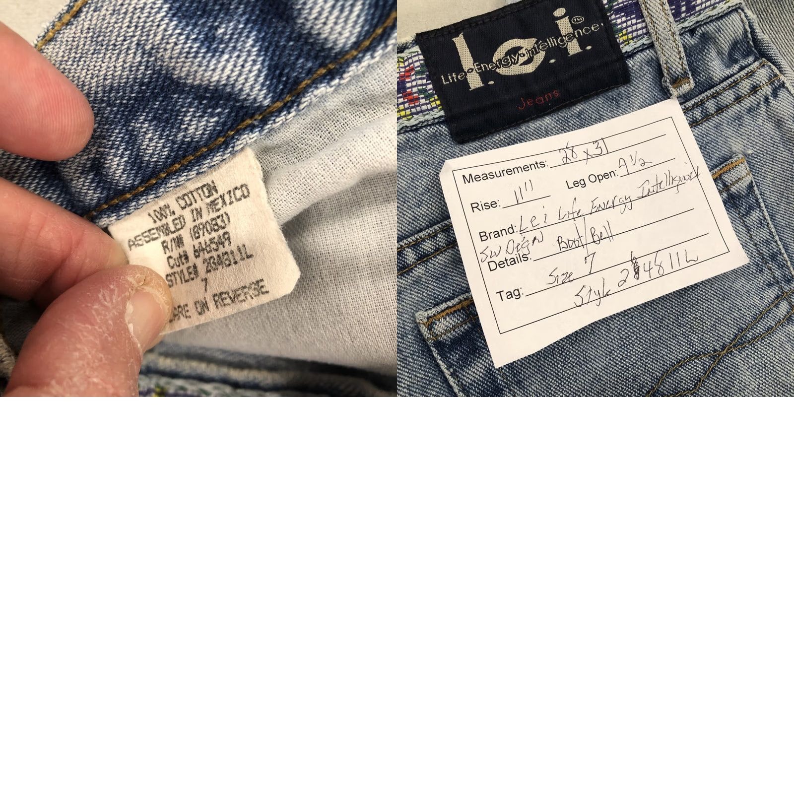Vintage VINTAGE LEI Jeans Bootcut Juniors 7 28x31 Blue Denim Southwestern Belt Look 5-Pocket Regular Rise High Rise Women Mens Girls Size 28" / US 6 / IT 42 - 10 Thumbnail