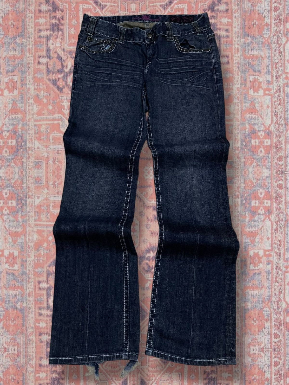 Beauty Beast Vinage OG 1990s Designer Rock & Roll Affliction Cross Flared Size US 32 / EU 48 - 9 Thumbnail