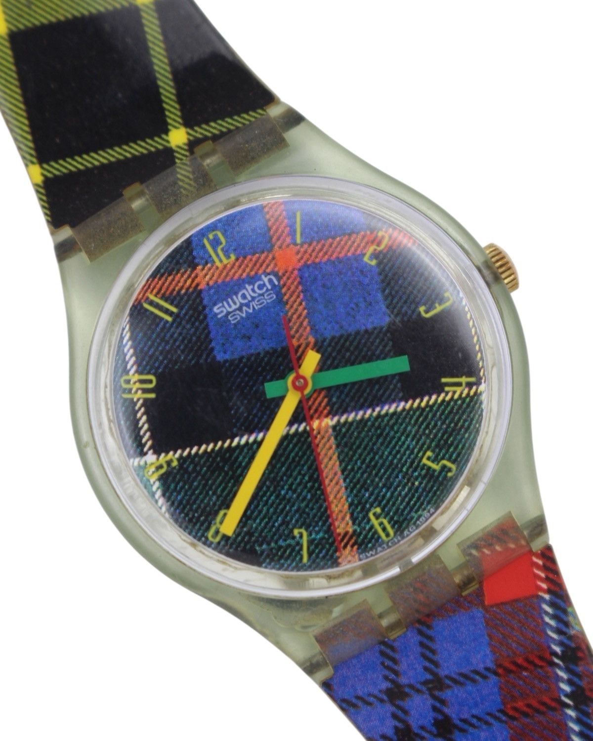 Vintage 1994 SWATCH GB406 “TARTAN” PLAID SWISS MADE WATCH Size ONE SIZE - 3 Thumbnail