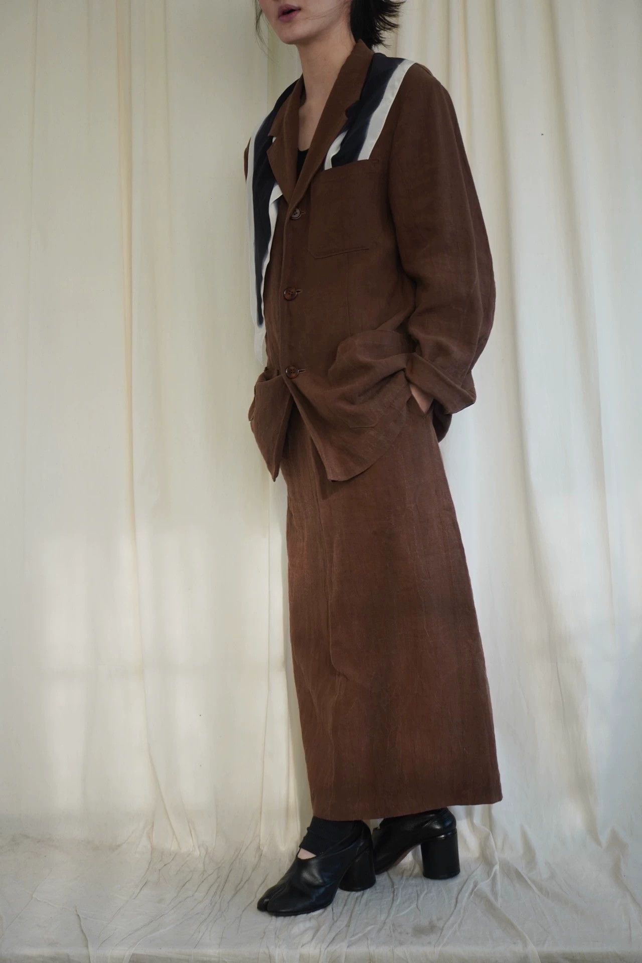 Y's Y's 1991ss Tea Linen Suit M Size XS / US 0-2 / IT 36-38 - 4 Thumbnail