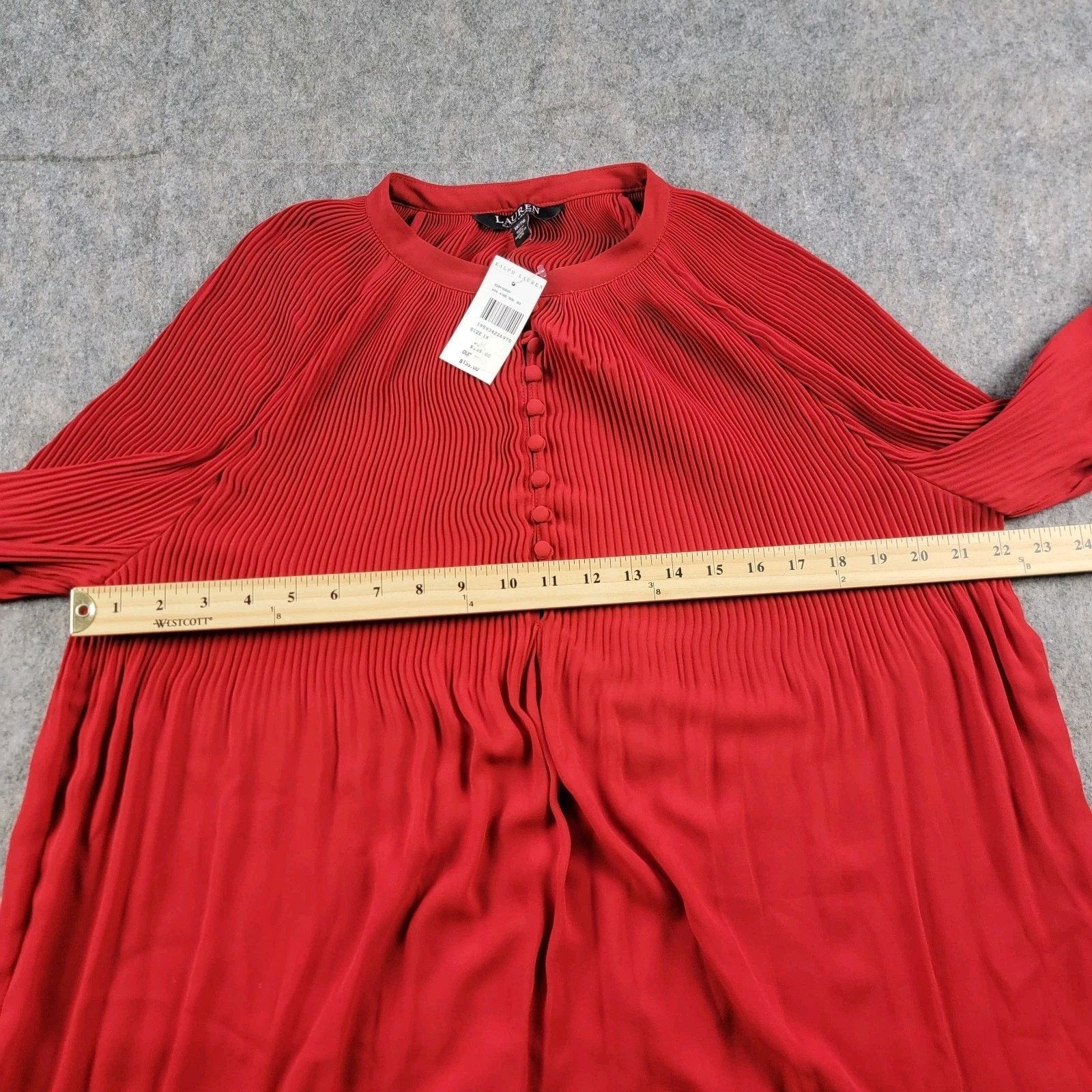 Lauren Ralph Lauren Lauren Ralph Lauren Pleated Georgette Blouson Sleeve Blouse Size XL / US 12-14 / IT 48-50 - 4 Thumbnail