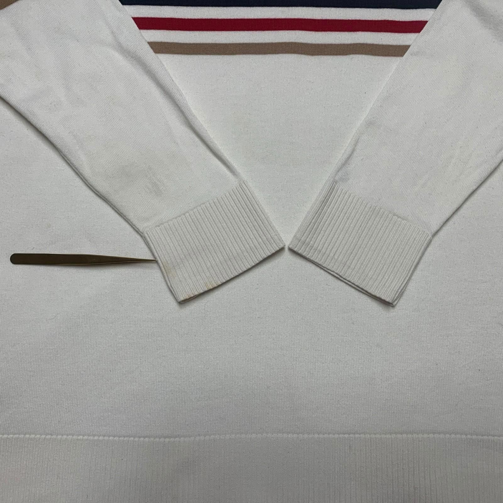 Tommy Hilfiger Tommy Hilfiger Men's Large Beige Striped Mock Neck Sweater Size US L / EU 52-54 / 3 - 5 Thumbnail