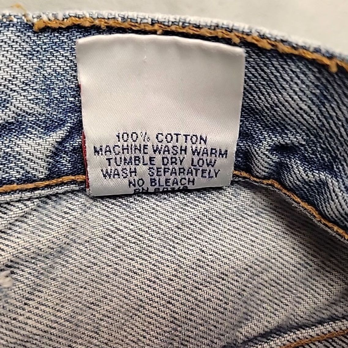 Lucky Brand VINTAGE Lucky Brand Jeans Mens 34 Blue Straight Leg Distressed Made In USA 90s Size US 34 / EU 50 - 7 Thumbnail