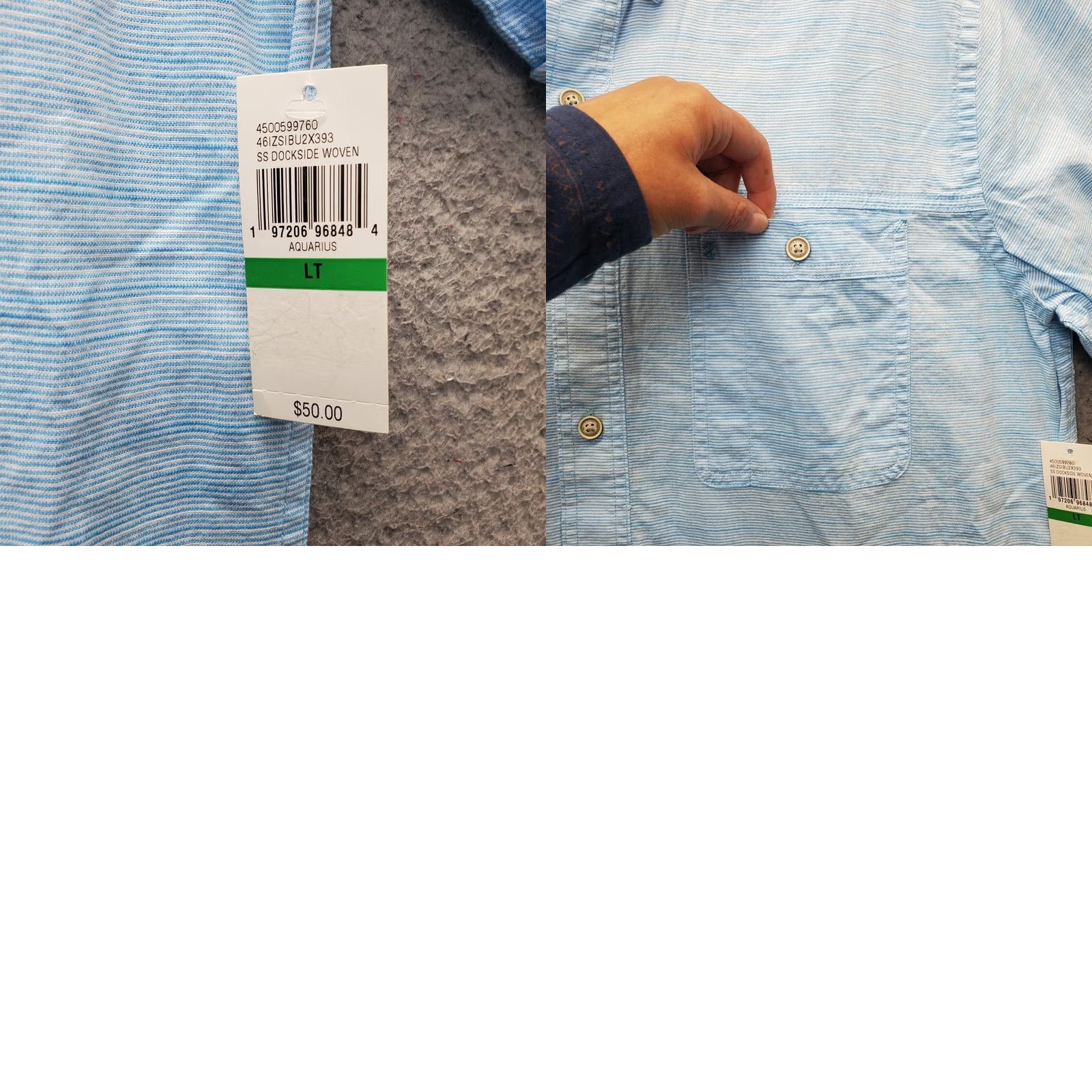 Izod IZOD Saltwater Dockside Chambray Shirt Mens LT Multicolor Collared Button-Up Fishing Size US L / EU 52-54 / 3 - 8 Thumbnail