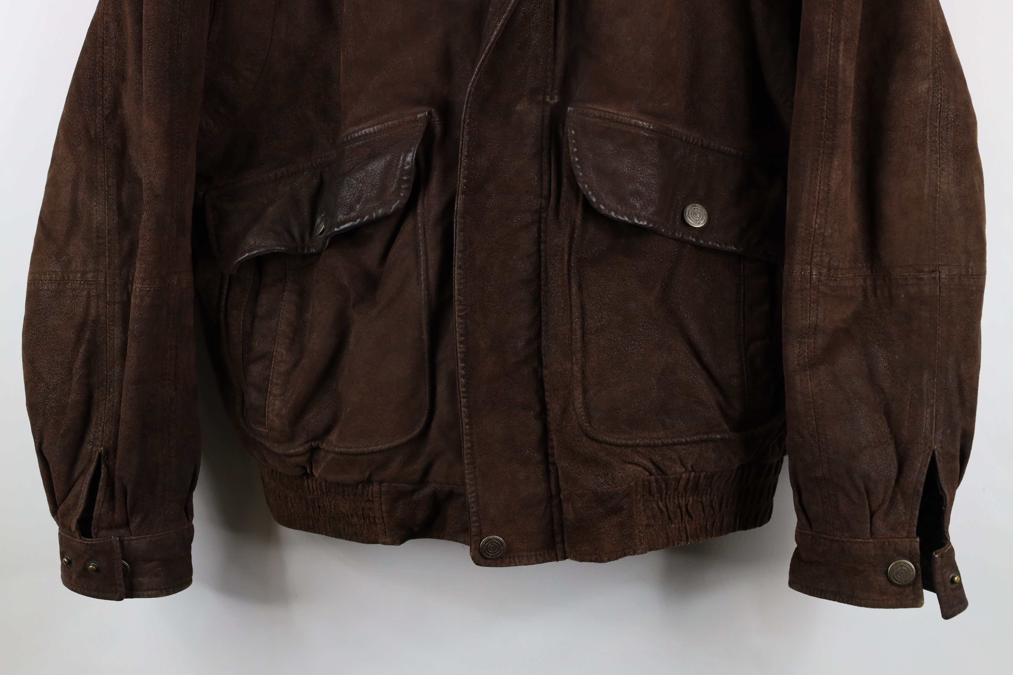 Members Only × Vintage Vintage 90s Members Only Lined Suede Leather Bomber Jacket Size US L / EU 52-54 / 3 - 3 Thumbnail