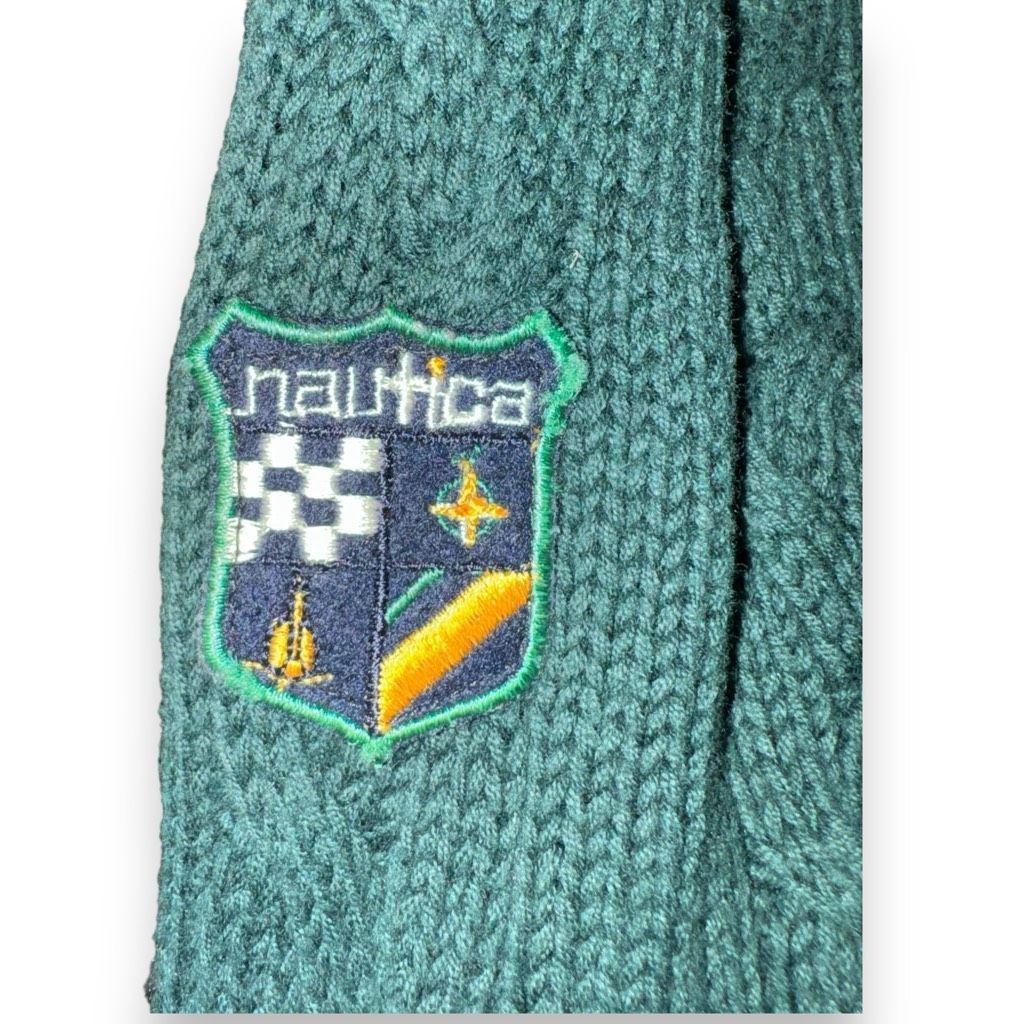 Nautica 90s Nautica Forest Green Cableknit Fisherman’s Sweater XL Size US XL / EU 56 / 4 - 3 Thumbnail