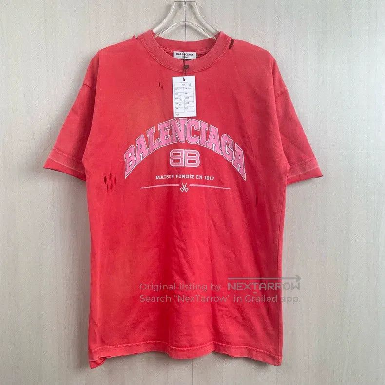 Balenciaga Distressed Hole Short Sleeve T-Shirt XS Size