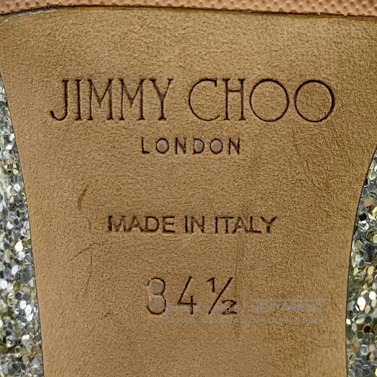 Jimmy Choo Jimmy Champagne glitter fine point stiletto high heels| Size US 4 / IT 34 - 6 Thumbnail