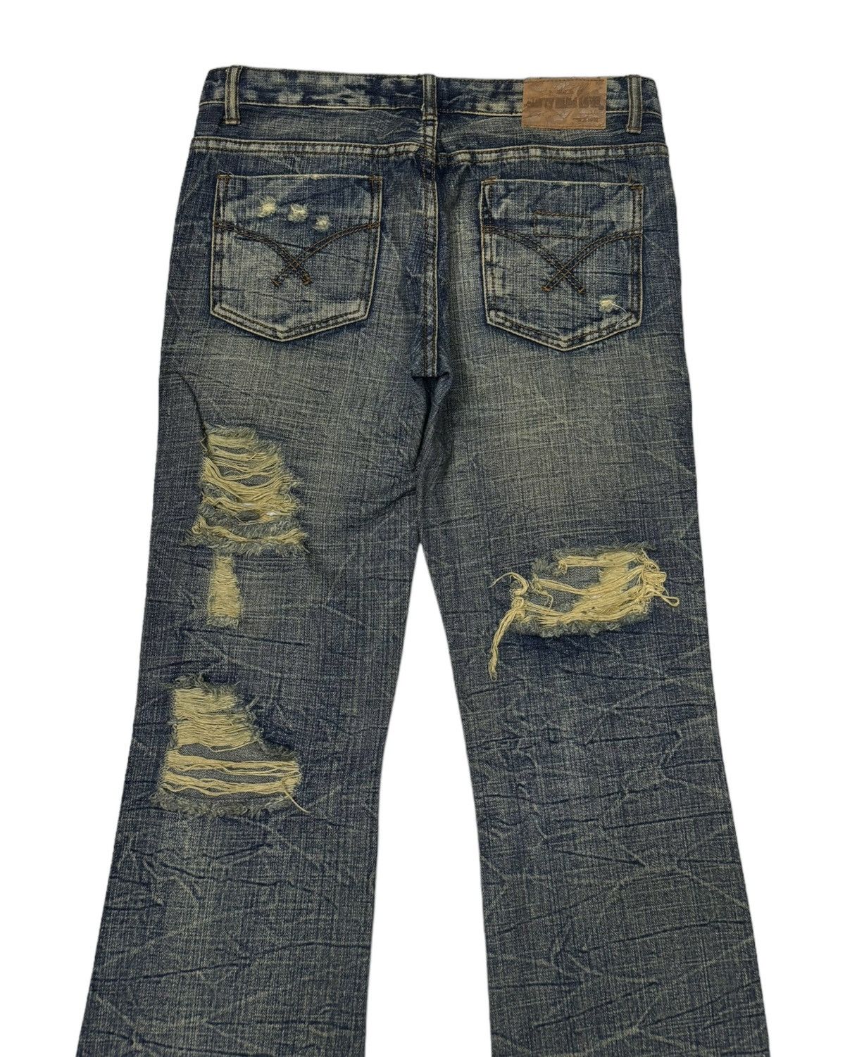 If Six Was Nine ❤️‍🔥THRASHED RIPPED RUSTY FLARED DENIM JEANS DIESEL STYLE Size US 32 / EU 48 - 8 Thumbnail