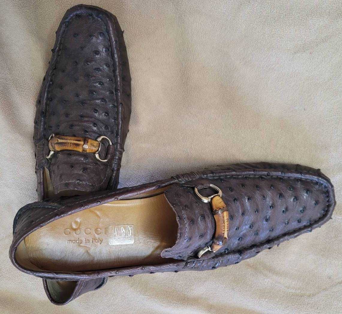 Gucci Gucci Ostrich Leather Loafers Shoes Size US 10 / EU 43 - 7 Thumbnail