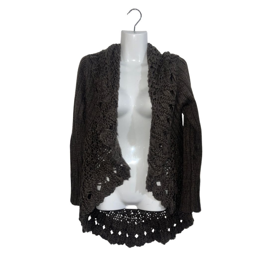 Other Sioni Wool Blend Open Front Knit Cardigan Small Boho Peasant Size S / US 4 / IT 40 - 2 Thumbnail