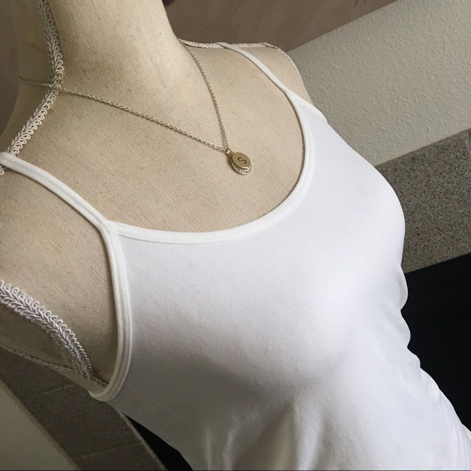 Jewelry Minimalist monogram “S” initial double pendant necklace Size ONE SIZE - 3 Thumbnail