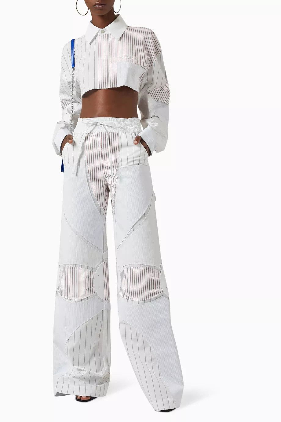 Off-White o1y1225 Striped Shirt in Off-White/Brown Size S / US 4 / IT 40 - 2 Thumbnail