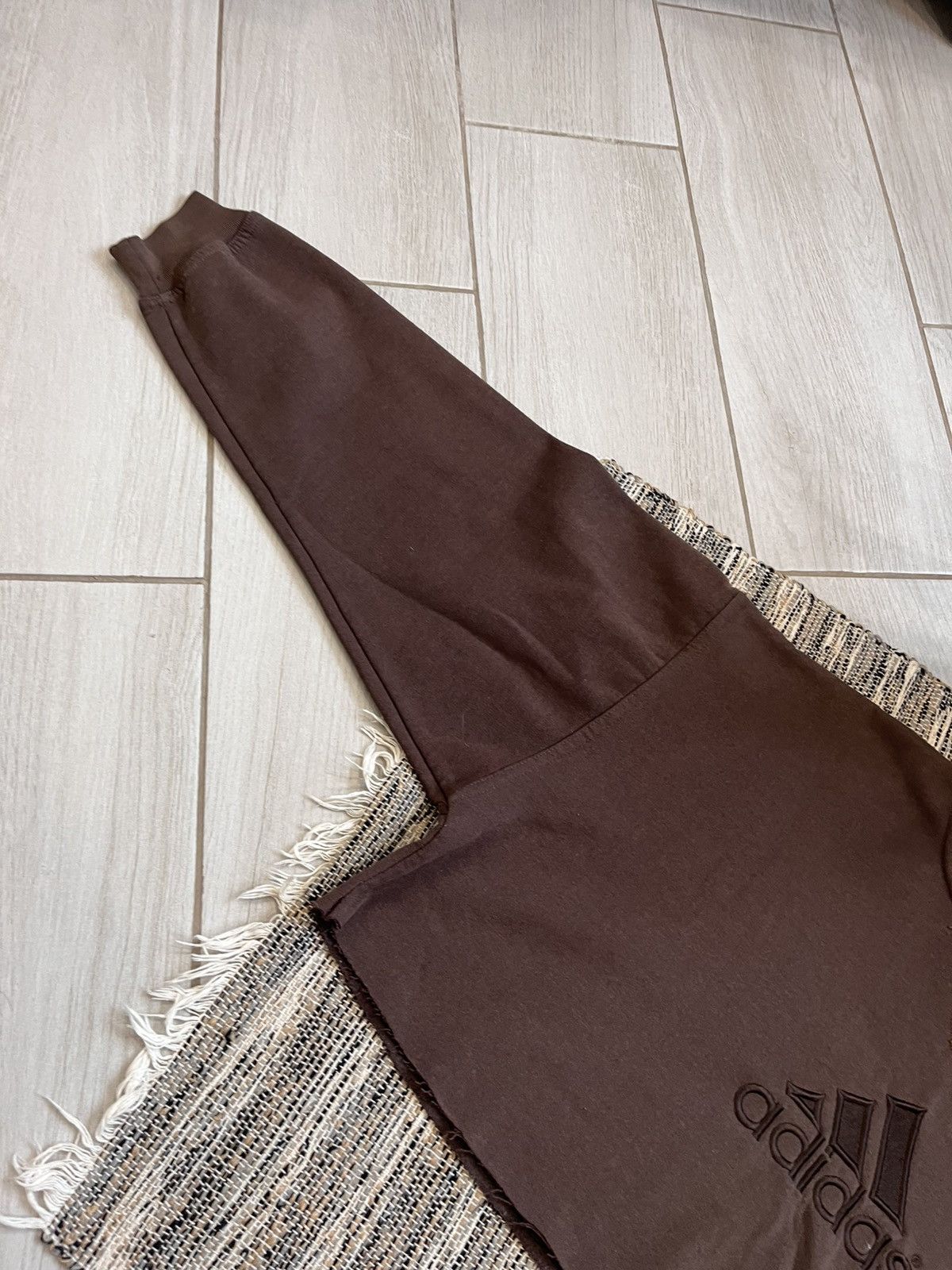 Adidas × Vintage Vintage Adidas Crop Sweatshirt Brown Fleece Logo Fiji made Size M / US 6-8 / IT 42-44 - 7 Thumbnail