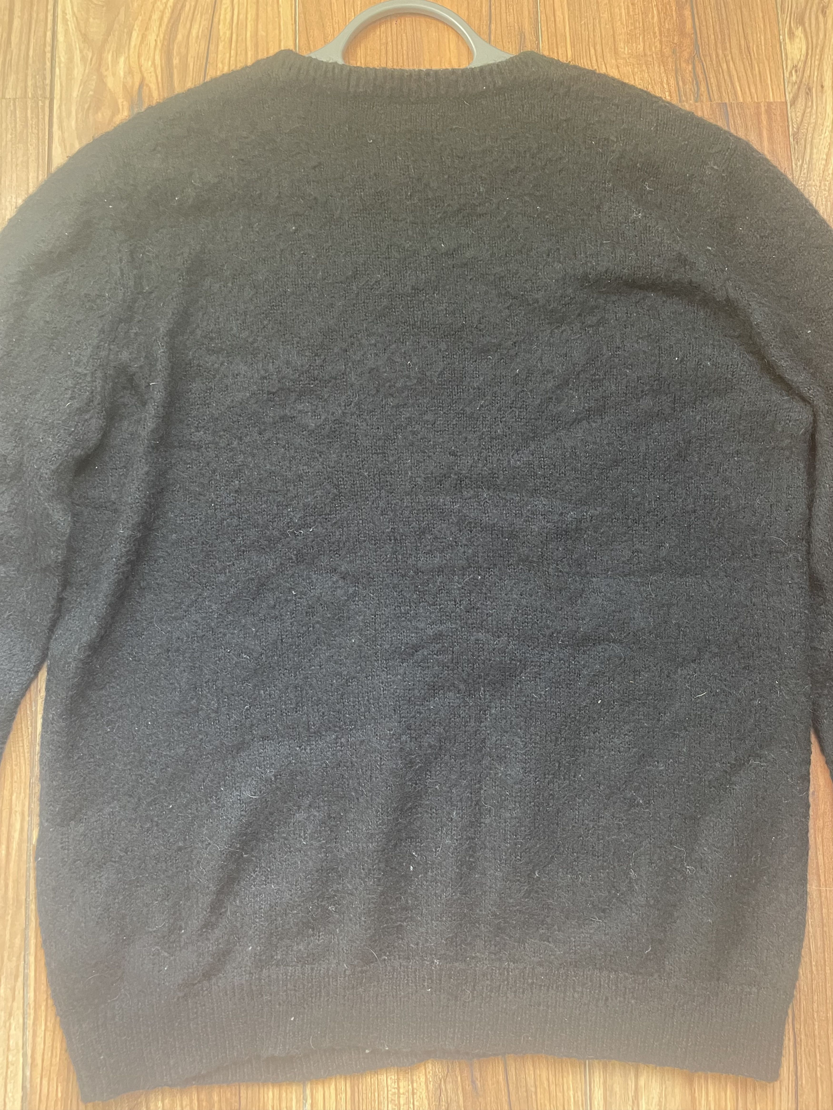Asos Black Mohair Blend Sweater, Soft Fuzzy Knit Pullover Size US L / EU 52-54 / 3 - 2 Thumbnail