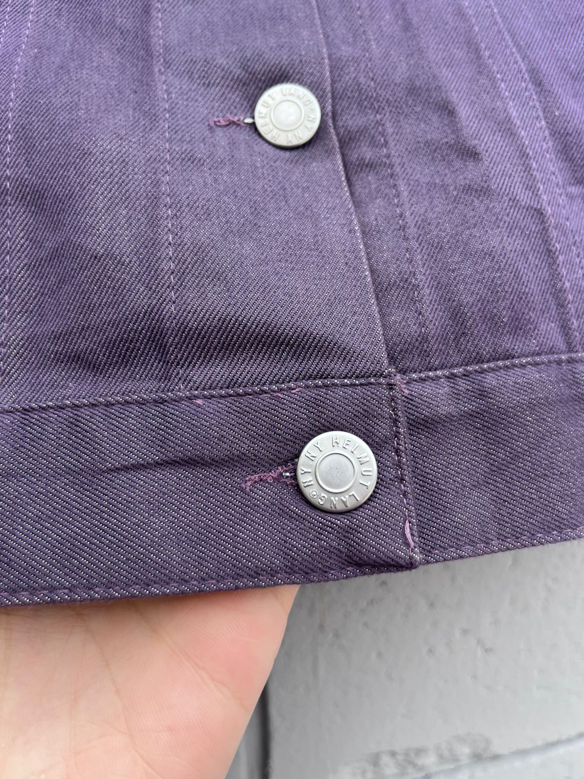 Helmut Lang Helmut Lang Seda Jacket A/W2001 Raw Slik Denim Color Purple Size US XXS / EU 40 - 10 Thumbnail