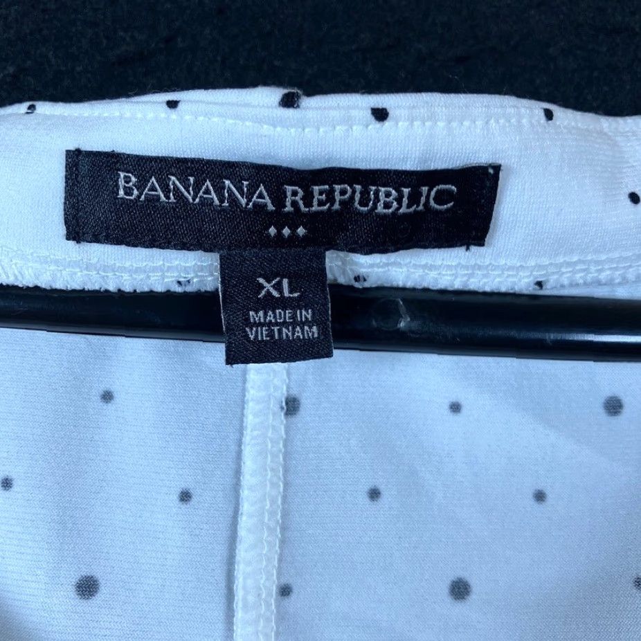 Banana Republic Banana Republic Blouse White Black Polka Dot Round Neck 3/4 Sleeve XL Womens Casual Workwear Size XL / US 12-14 / IT 48-50 - 6 Thumbnail