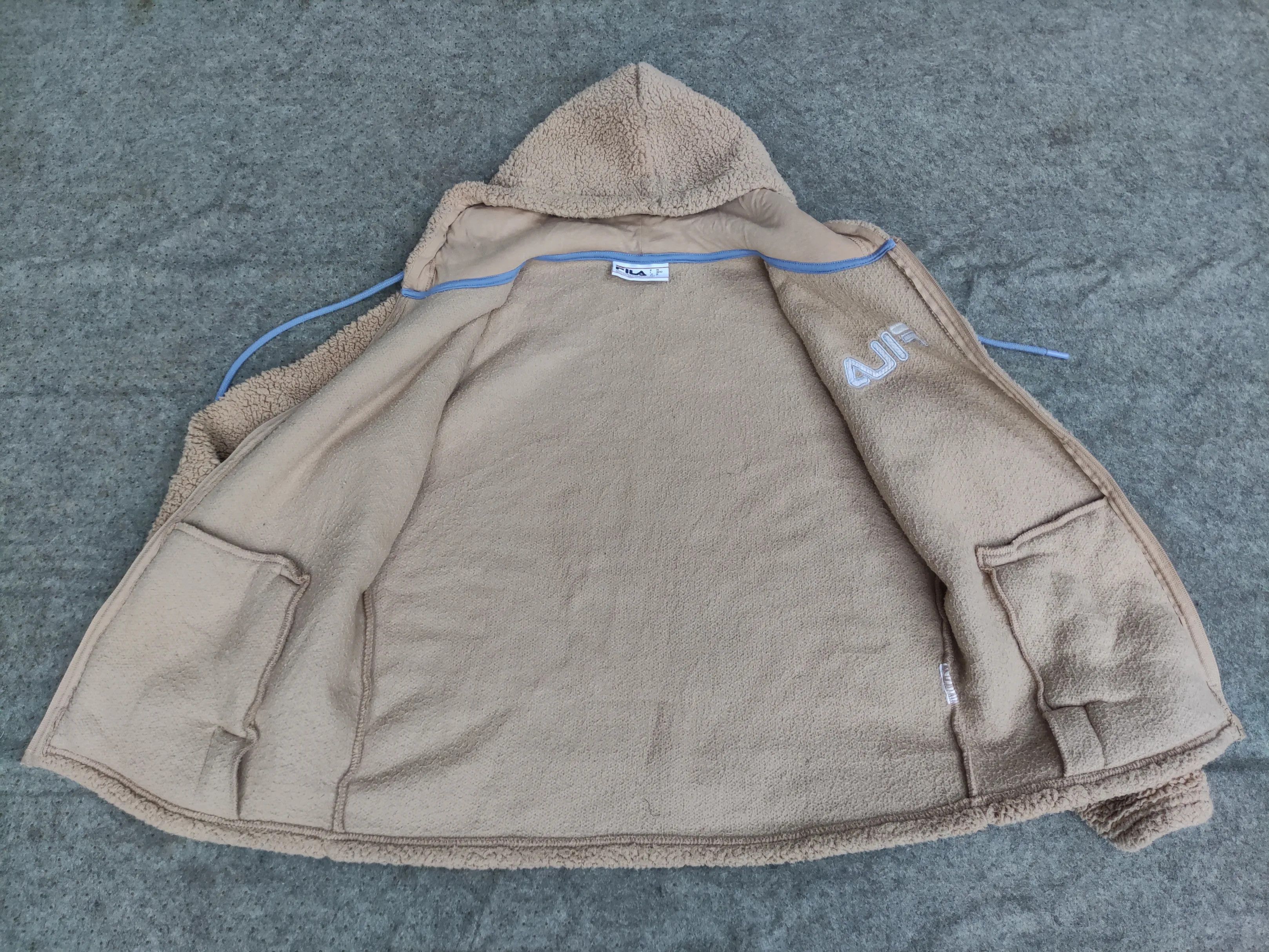 Fila FILA Sherpa Fleece Zip-Up Hoodie Beige Retro Streetwear Size US S / EU 44-46 / 1 - 8 Thumbnail
