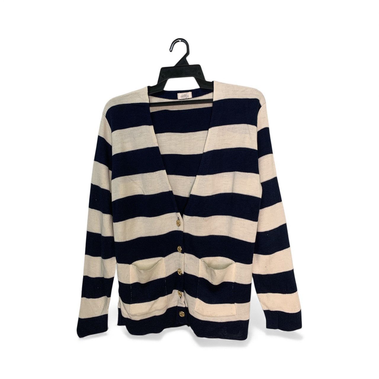 Japanese Brand Rare Design Franz Striped Cashmere V-Neck Cardigan Size M / US 6-8 / IT 42-44 - 1 Thumbnail