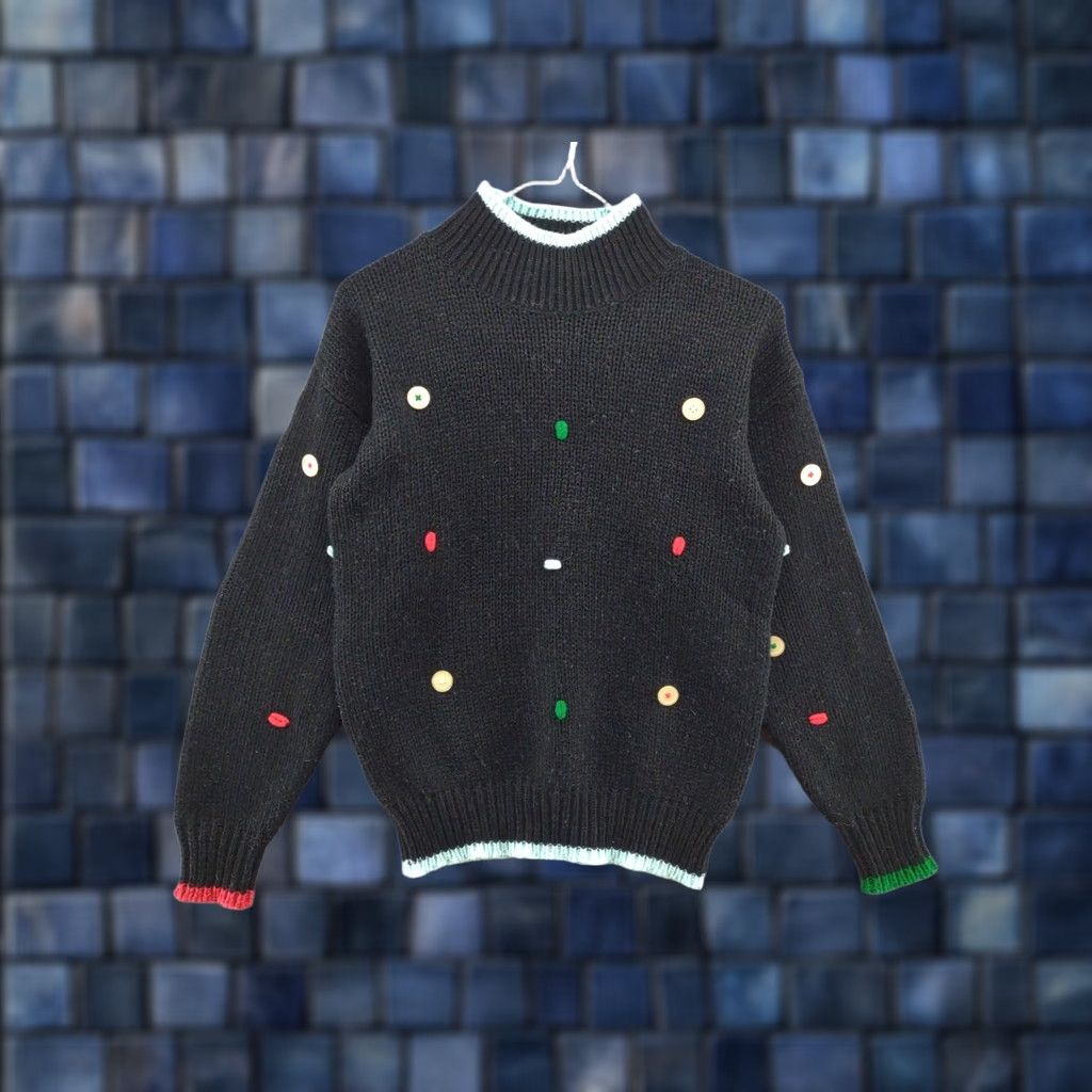 Vintage VINTAGE 90s Button Pattern Knit Pullover Acrylic Sweater Women’s Size M Grandma Size M / US 6-8 / IT 42-44 - 1 Thumbnail