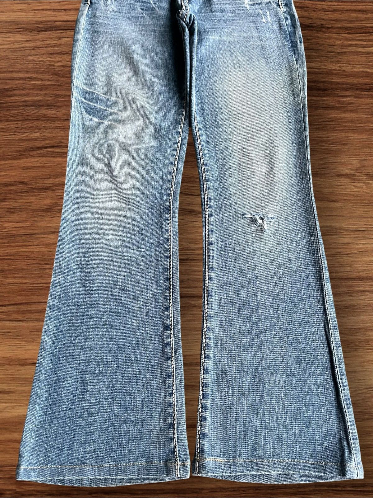 Hysteric Glamour Vintage Y2K Japanese Brand Blue Washed Low Rise Flare Jeans Size 26" / US 2 / IT 38 - 10 Thumbnail