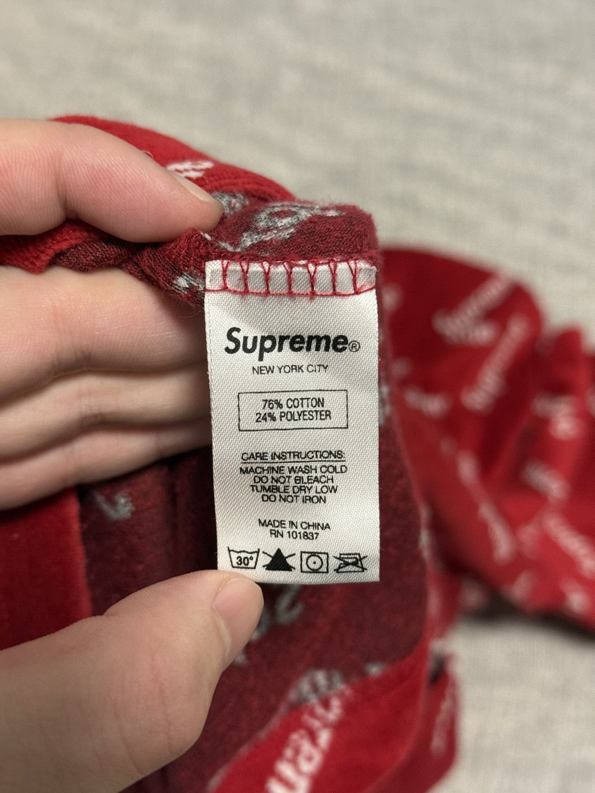 Supreme Supreme fw17 velour diagonal logo Ls top longsleeve tee Size US M / EU 48-50 / 2 - 5 Thumbnail