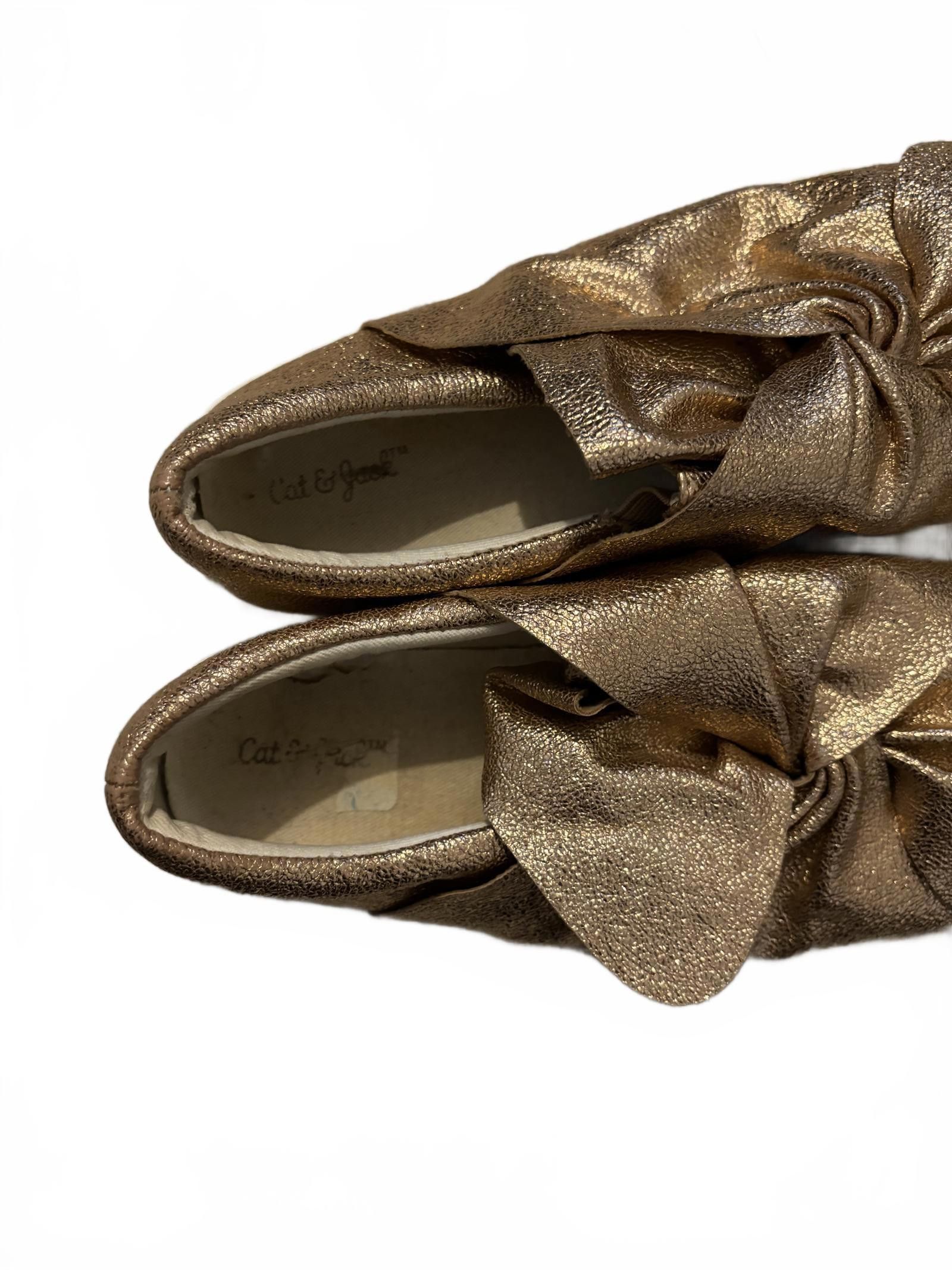 Designer Cat & Jack Fancy Slip-On Shoes - Shiny Bronze sz 5 Size US 5 / IT 35 - 2 Thumbnail