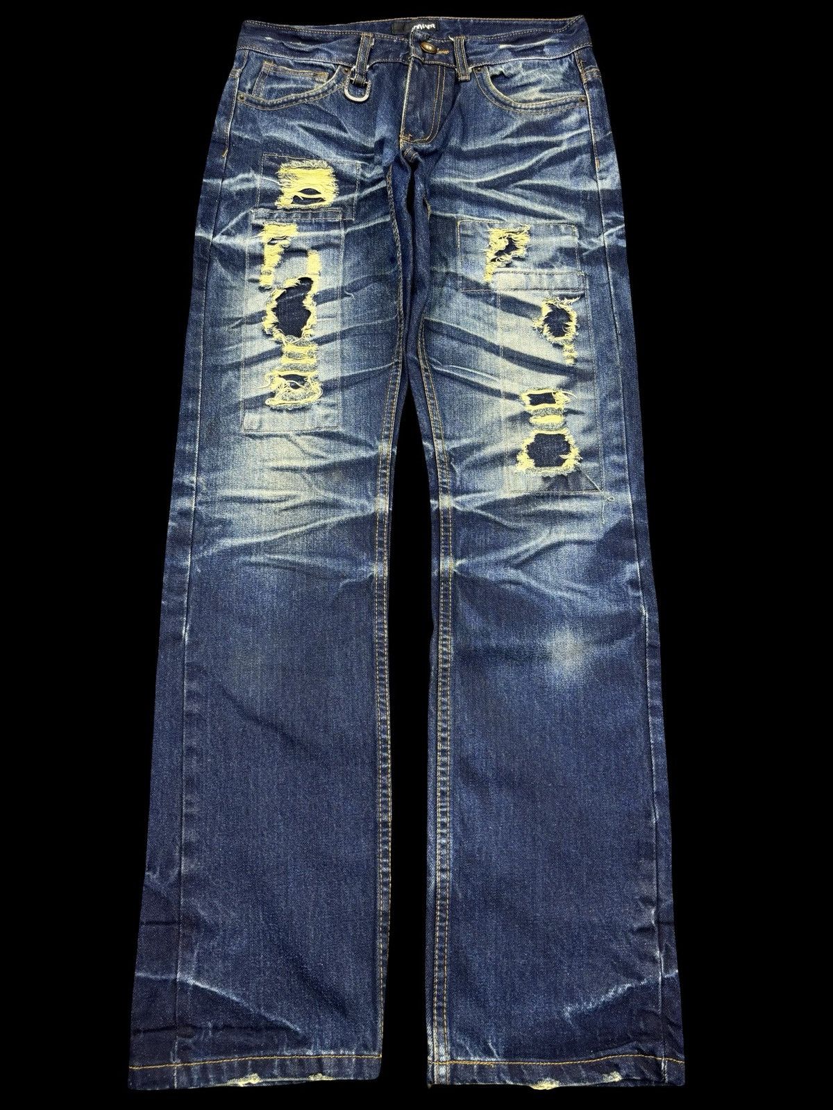 Designer Insane🔥DIVINER Slash Fades Patchwork Distressed Denim F720 Size US 30 / EU 46 - 1 Thumbnail