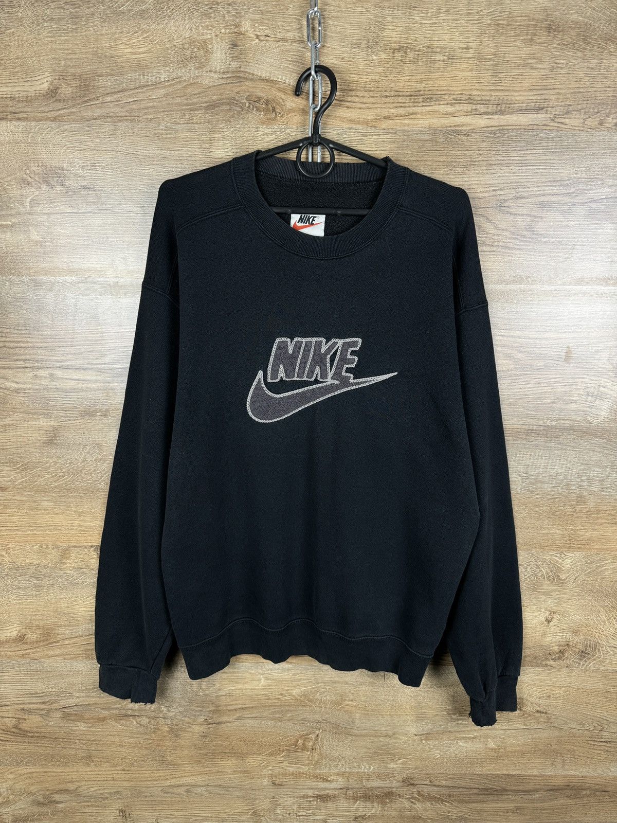 Mens Vintage Nike big logo sweatshirt 90s swoosh faded