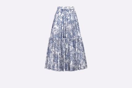 image of Dior O1W1Db10124 Flared Mid Length Skirt In White, Women's (Size 25)