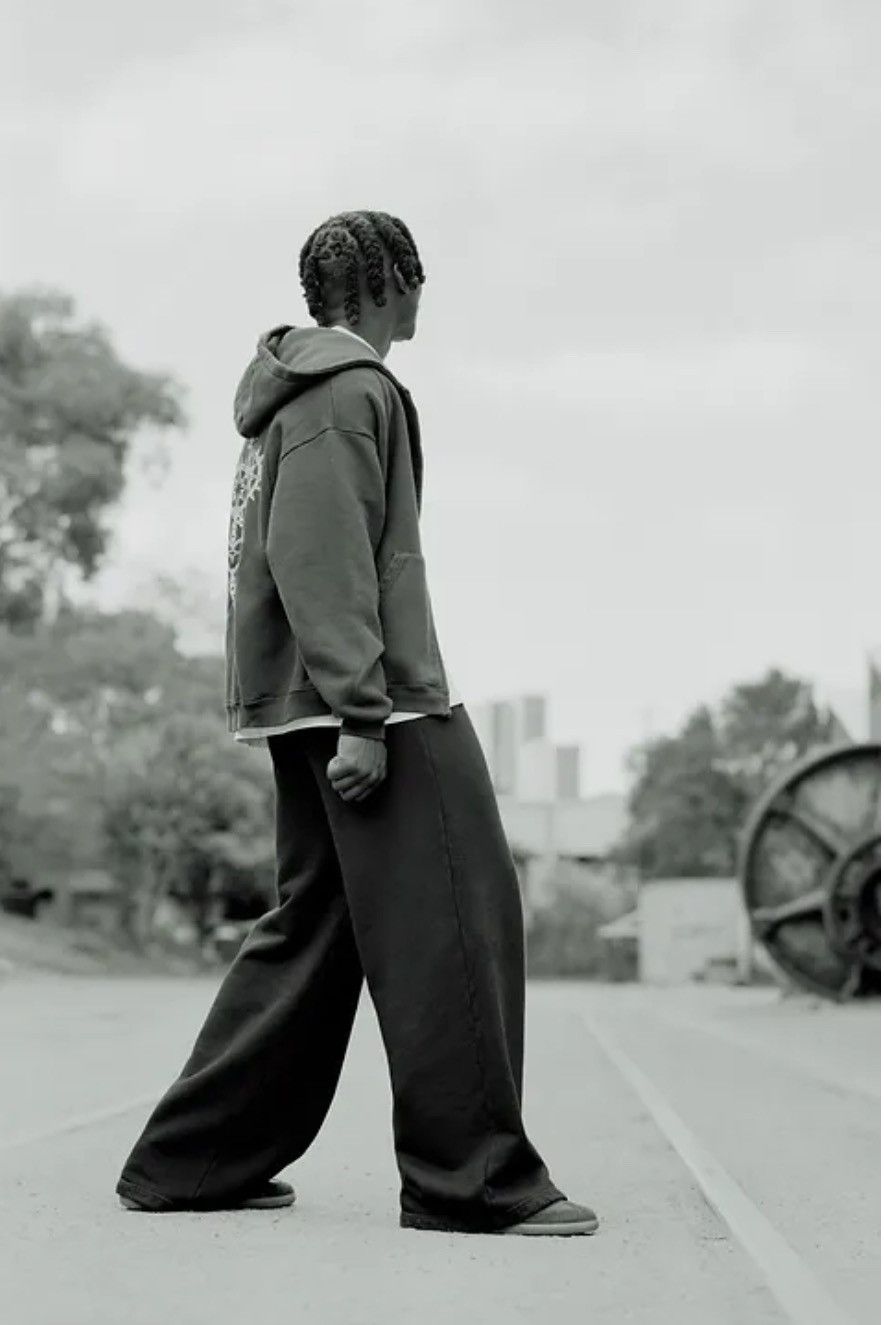 image of Examples Prod. Wide Cut Trackpants in Black, Men's (Size 30)