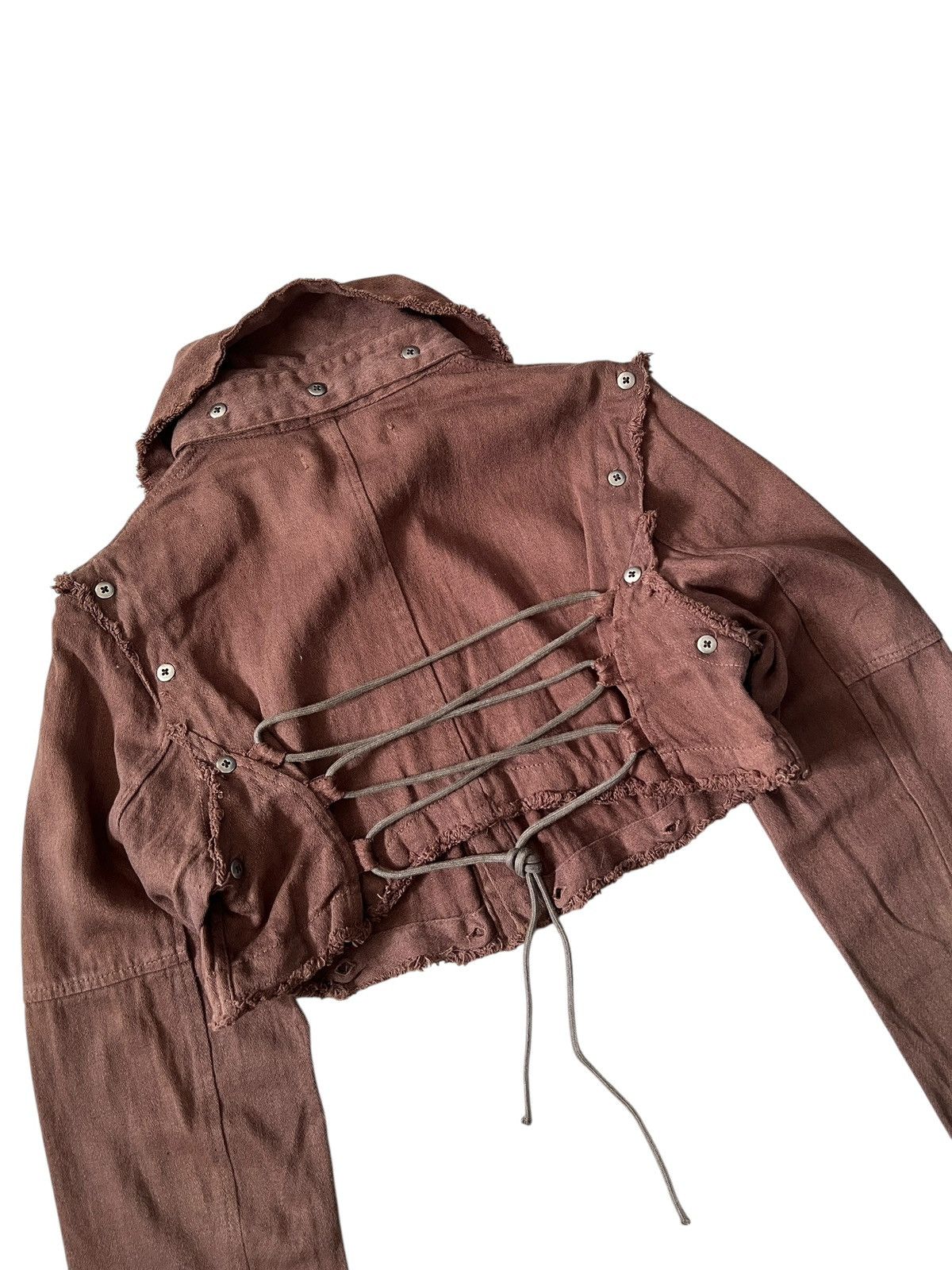 14th Addiction × GOSTAR DE FUGA × Japanese Brand Fuga Detached Lace-Up Button Shirt Jacket Size US XS / EU 42 / 0 - 7 Thumbnail