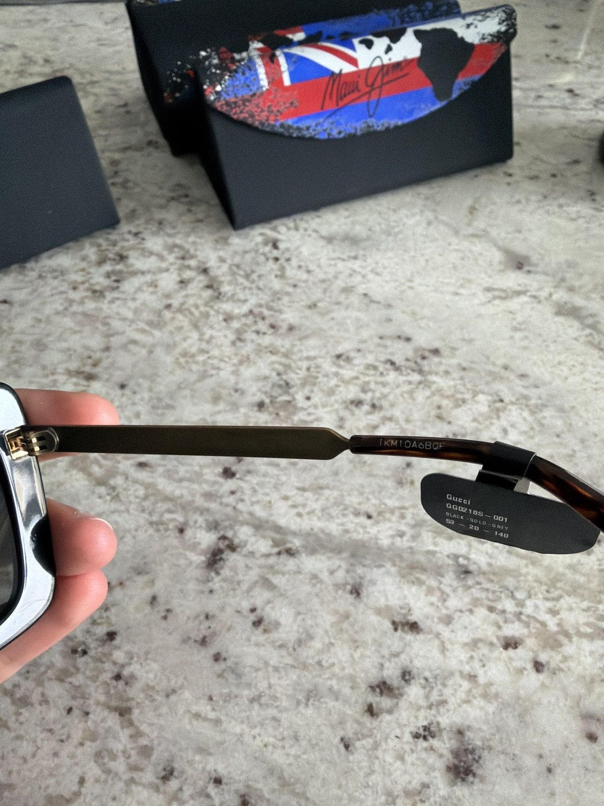 Gucci Gucci GG0216S 001 Oversized Square Sunglasses — Black Size ONE SIZE - 4 Thumbnail