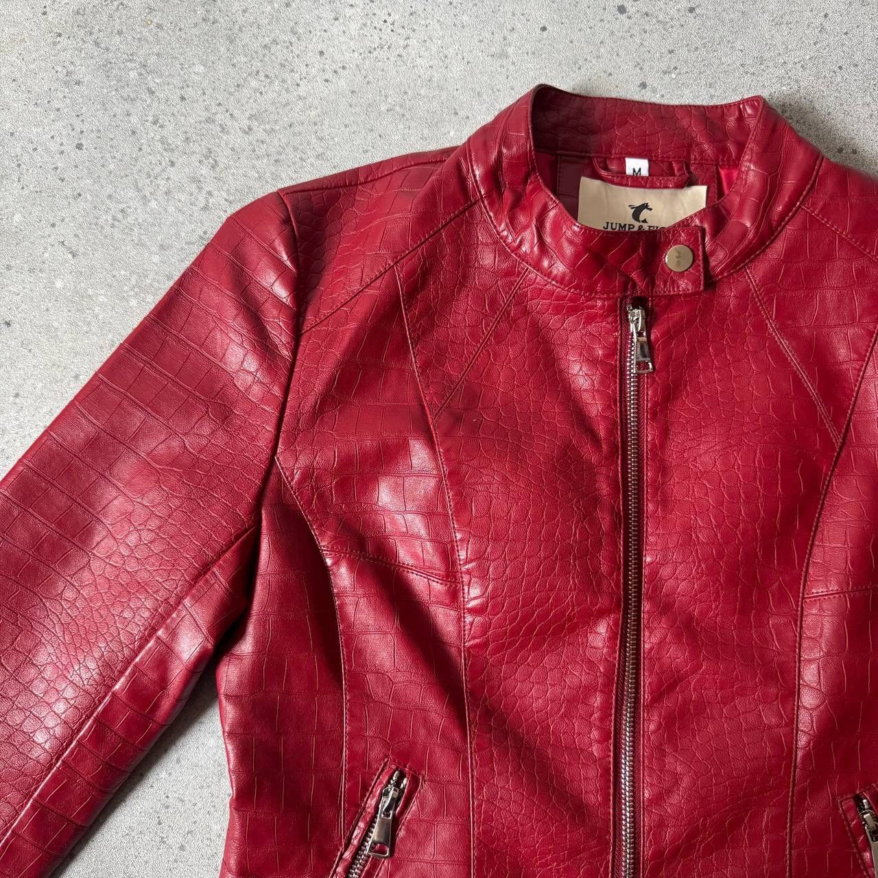 20471120 Y2K Woman’s Faux Leather Moto Biker Jacket Size M / US 6-8 / IT 42-44 - 4 Thumbnail
