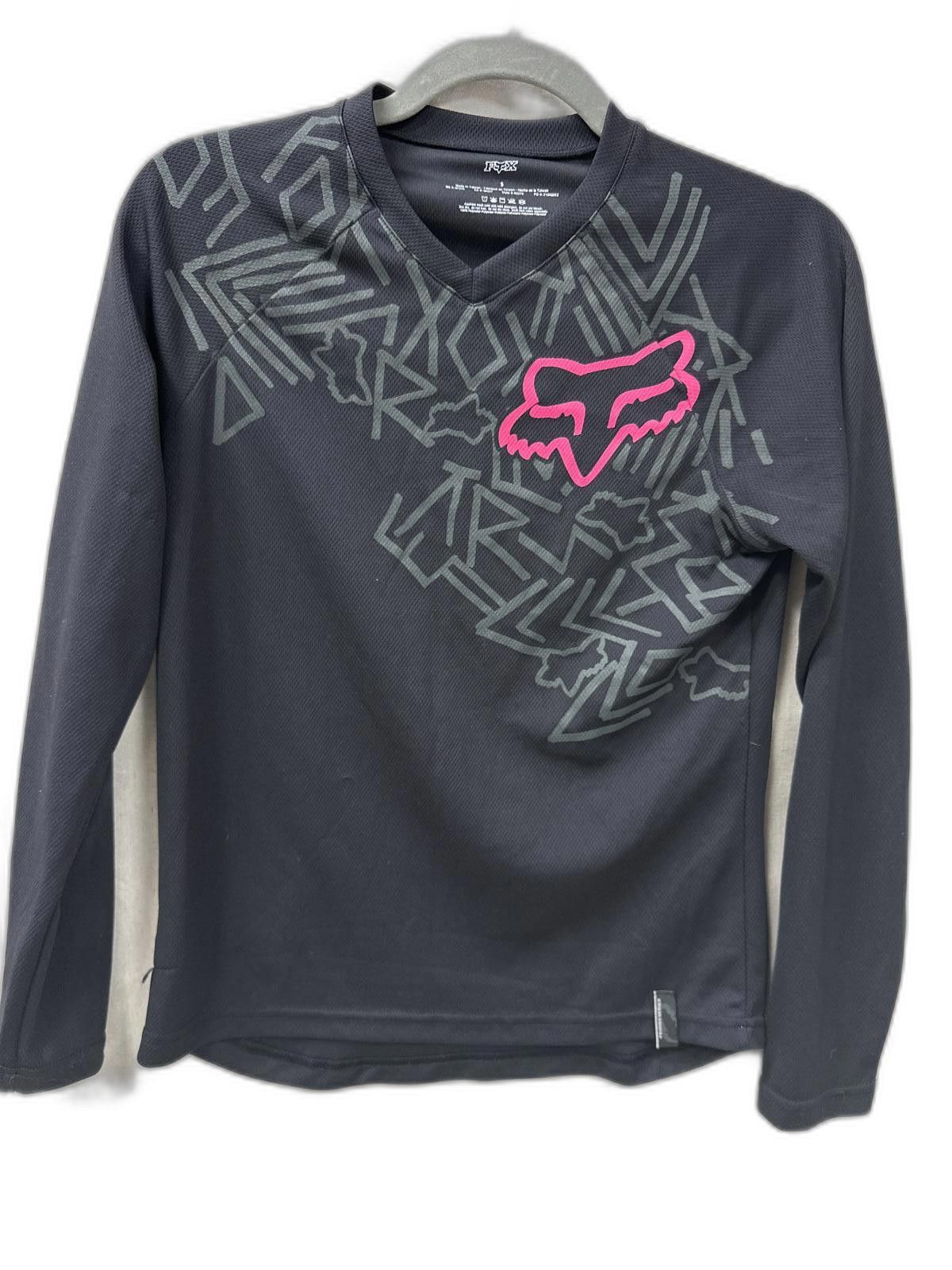 Fox Racing Fox Racing Long Sleeve Jersey - Black & Pink Design Size S / US 4 / IT 40 - 1 Thumbnail