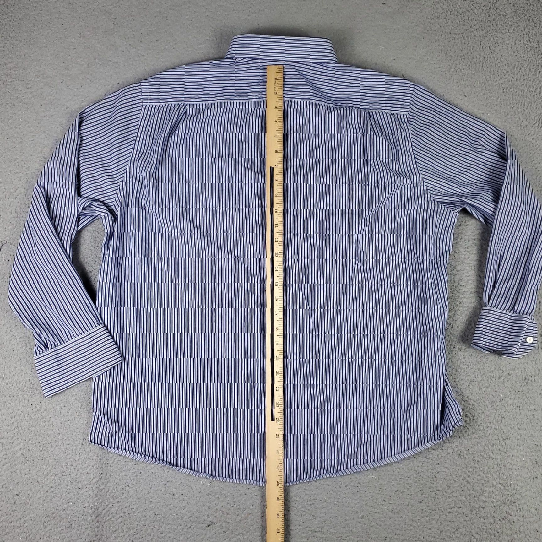 Tommy Bahama Tommy Bahama Shirt Mens 17.5 Blue Striped Dress Button Up Long Sleeve Size 46R - 3 Thumbnail