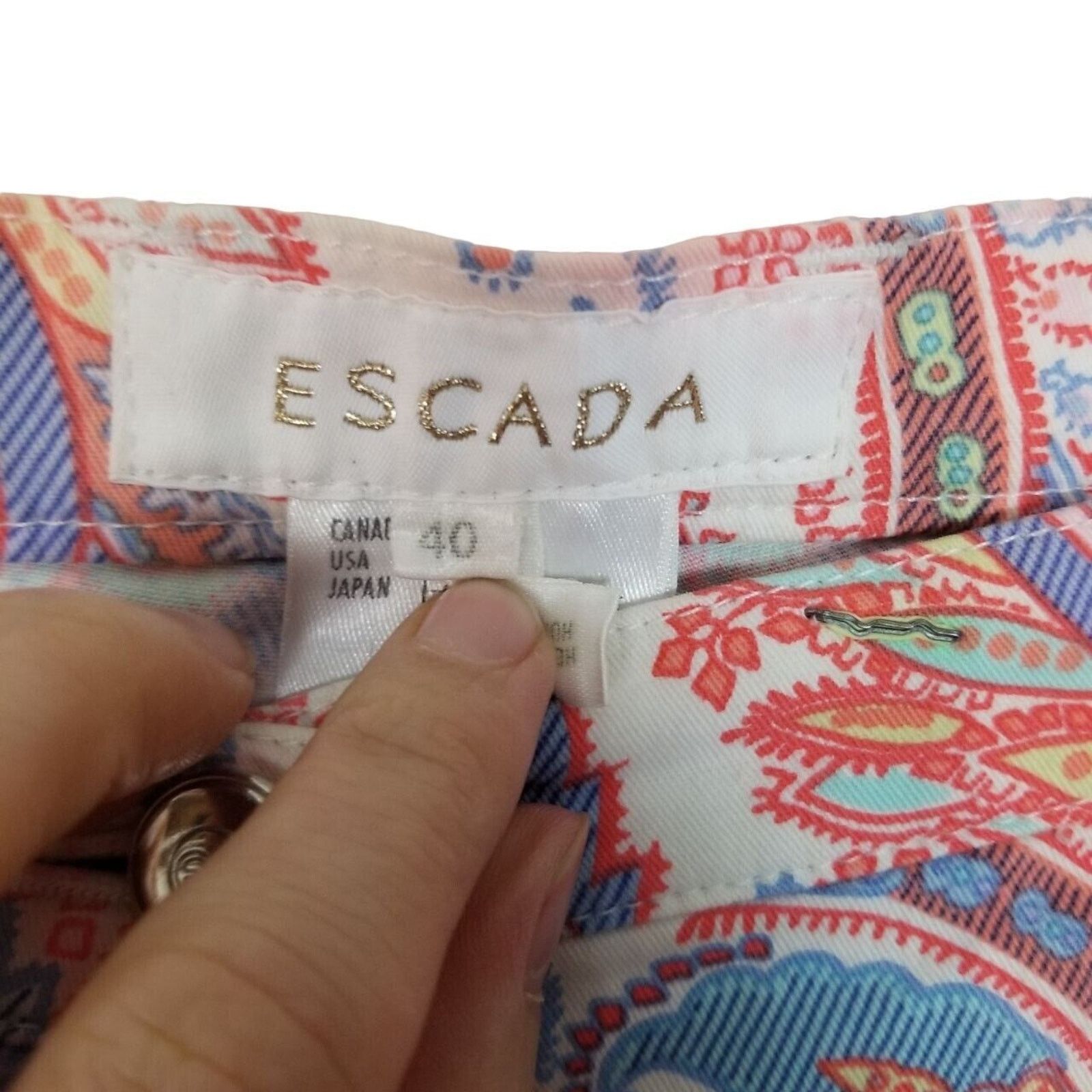 Escada Escada Paisley Print High Waist Pants Size 40 Designer Artsy Size 29" - 5 Thumbnail