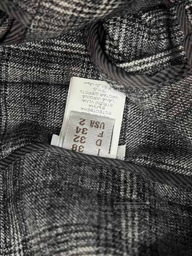 Brunello Cucinelli Brunello Cucinelli Gray Checkered Wool Trousers Size 25" / US 0 / IT 36 - 4 Thumbnail
