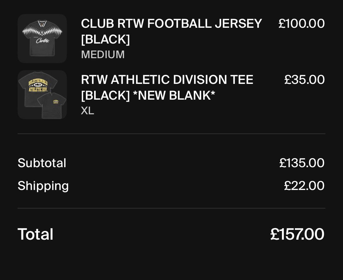 Corteiz CLUB RTW FOOTBALL JERSEY [BLACK] MEDIUM Size US M / EU 48-50 / 2 - 4 Thumbnail