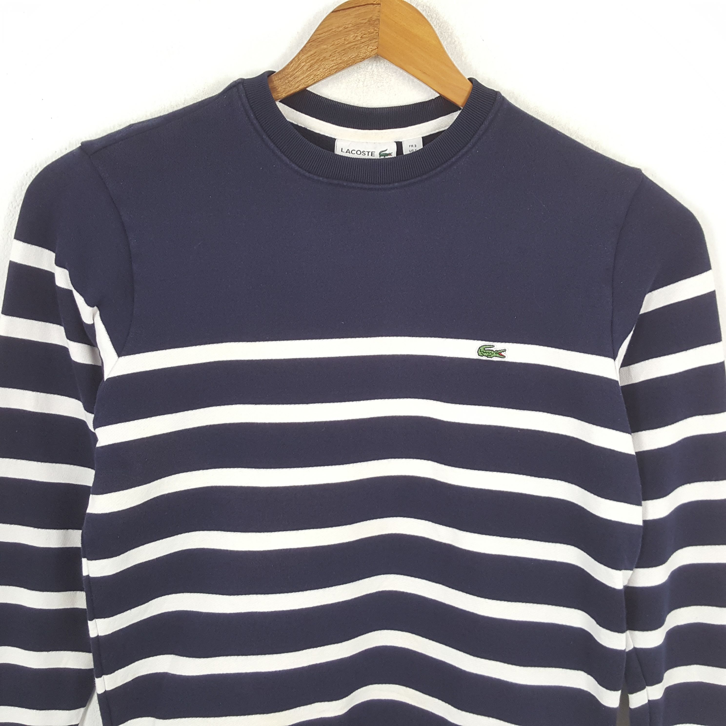 Lacoste × Vintage Vintage LACOSTE Sportswear Stripe Design Sweatshirt Size US S / EU 44-46 / 1 - 2 Thumbnail