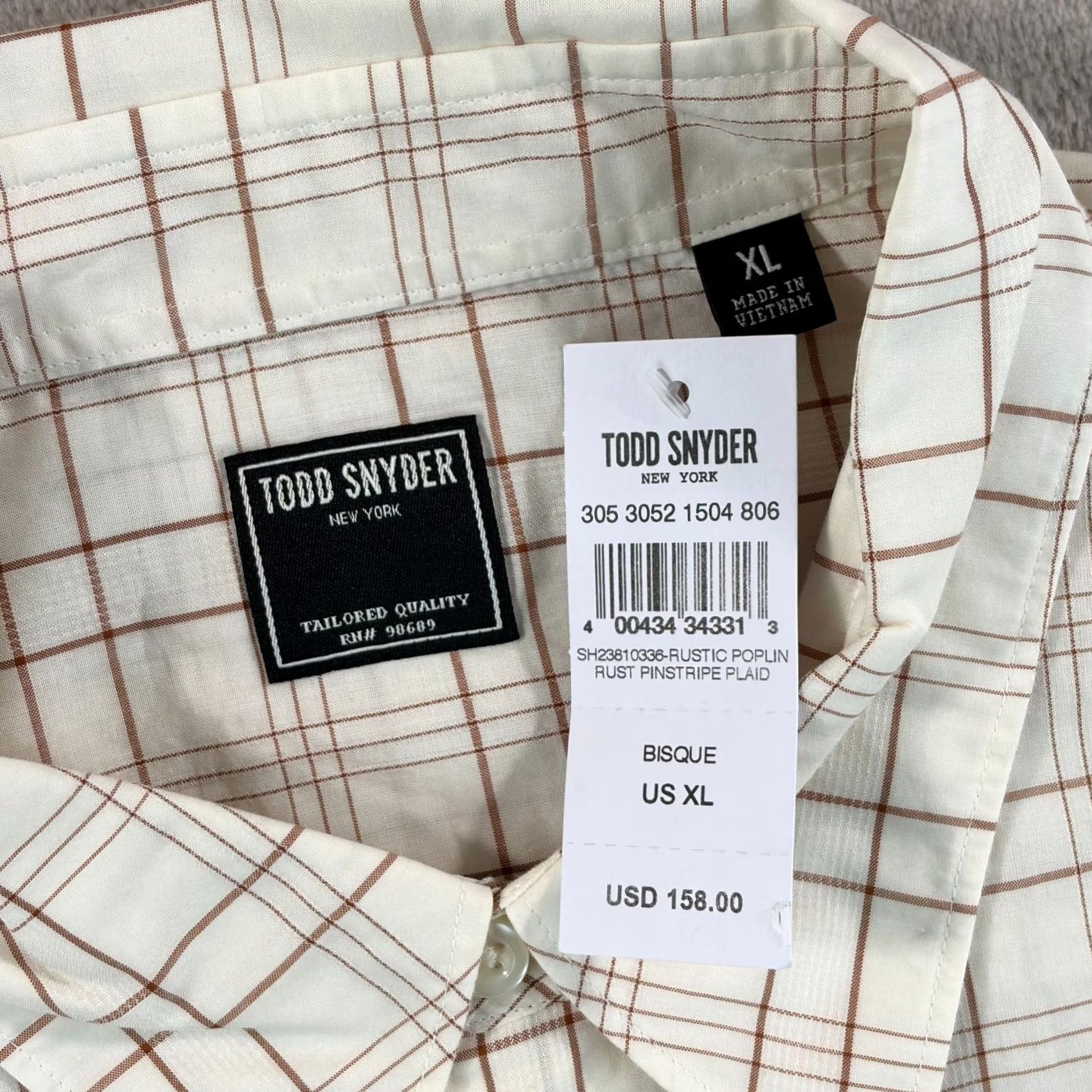 Todd Snyder Todd Snyder Poplin Big Shirt Plaid Bisque Beige XL Mens Button-Up Shirt Casual Relaxed Fit NWT Size US XL / EU 56 / 4 - 2 Thumbnail