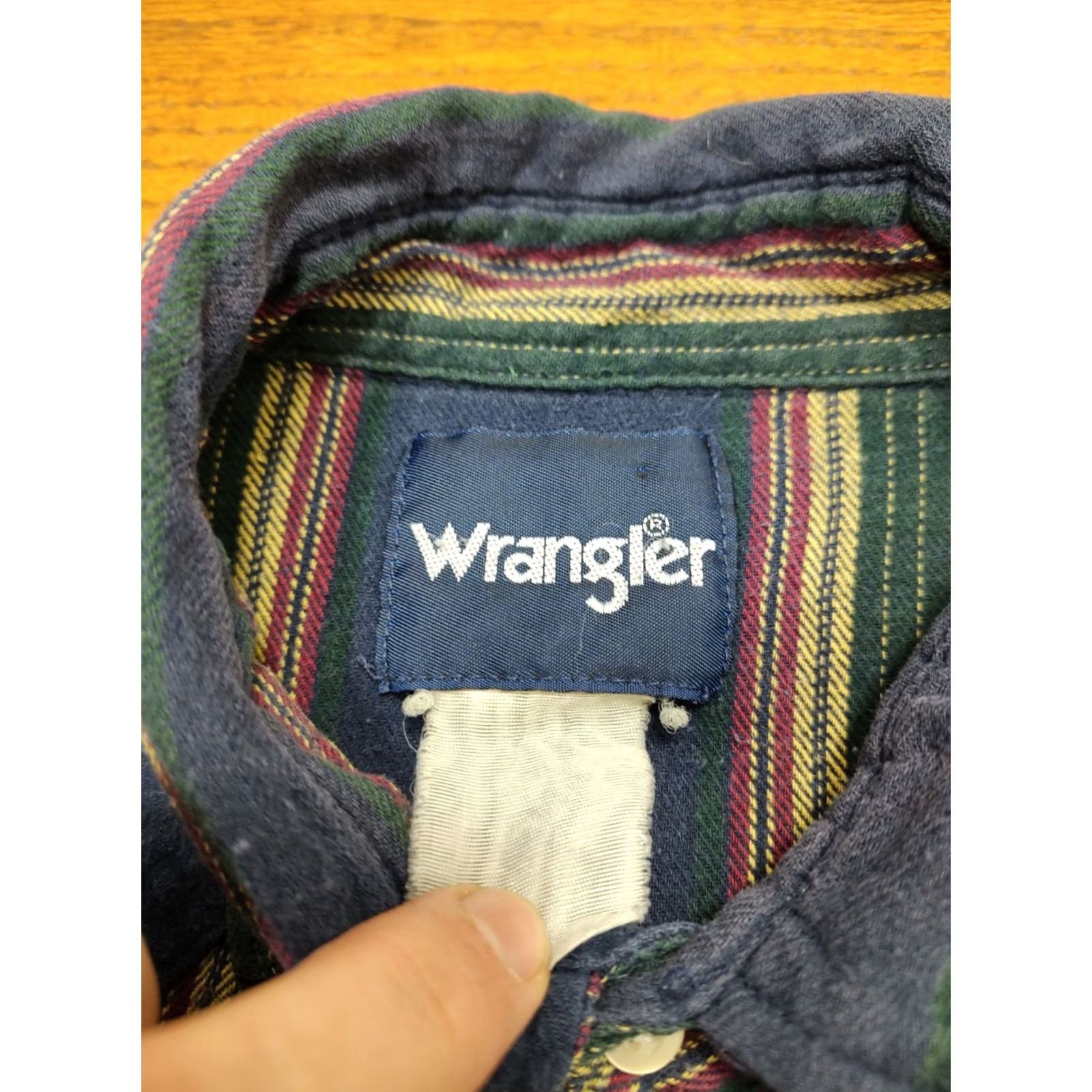 Wrangler VINTAGE Wrangler Blue Western Cowboy Striped Flannel Shirt Mens XL Pearl Snaps Shirt Size US XL / EU 56 / 4 - 5 Thumbnail