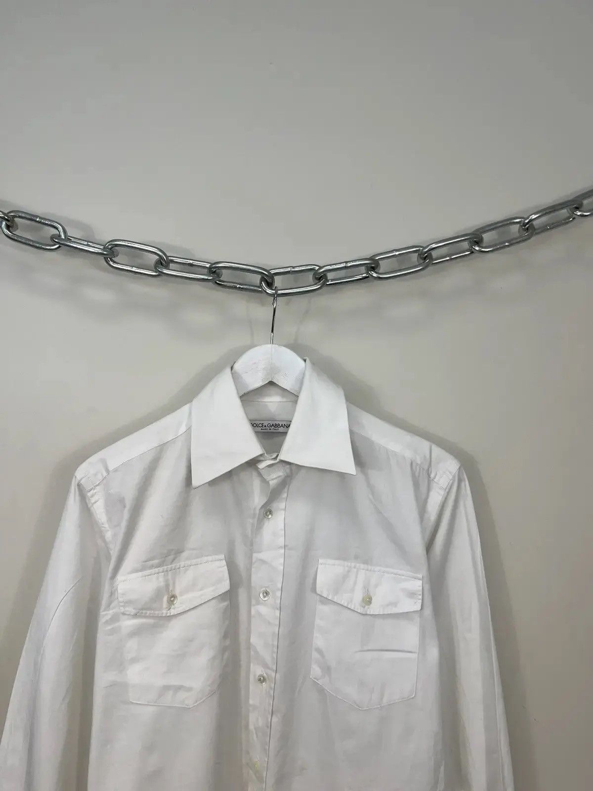 Dolce & Gabbana × Vintage Vintage Dolce & Gabbana Rare White Luxury Button Up Shirt Size US M / EU 48-50 / 2 - 3 Thumbnail