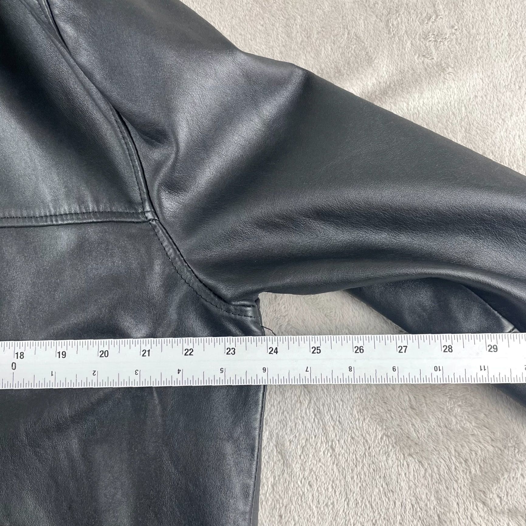 Vintage Jhane Barnes Leather Jacket Men 42 Black Full Zip Lined Premium Designer Coat Jacket Size US XS / EU 42 / 0 - 7 Thumbnail