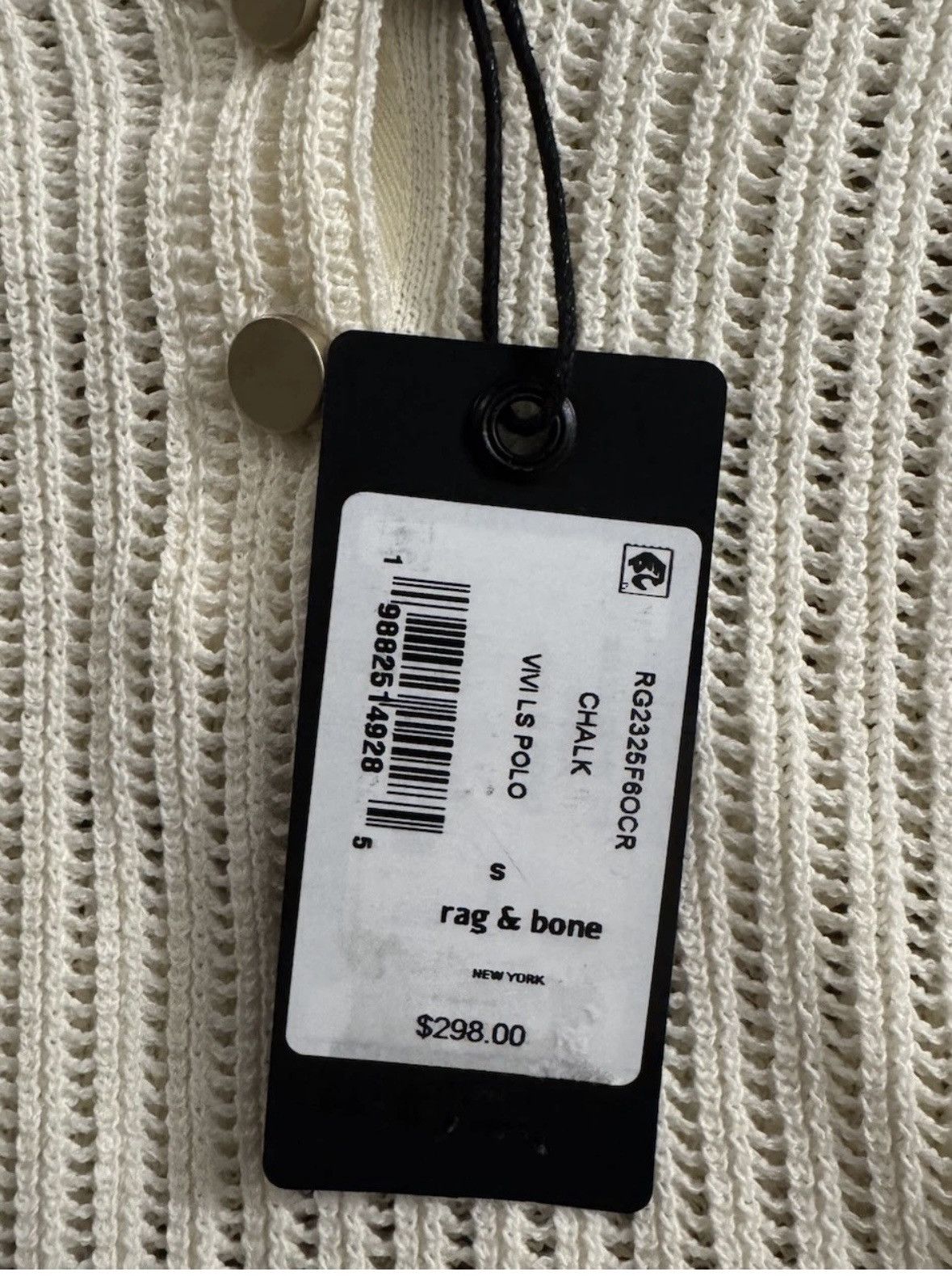 Rag & Bone Rag & Bone Vivi Polo Sweater Small Chalk White Size S / US 4 / IT 40 - 6 Thumbnail