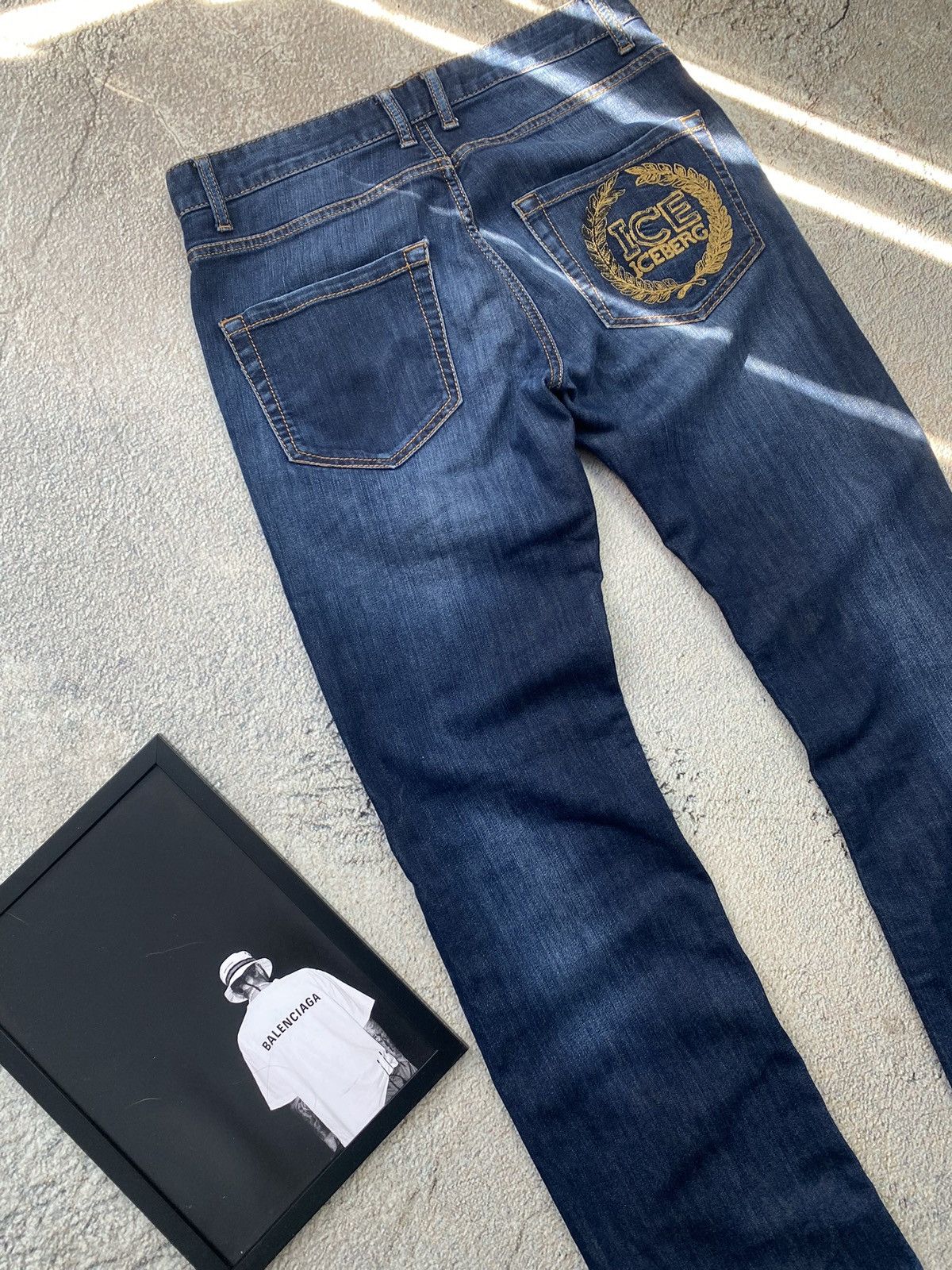 Iceberg × Vintage Vintage denim pants Iceberg back print Size US 31 - 2 Thumbnail