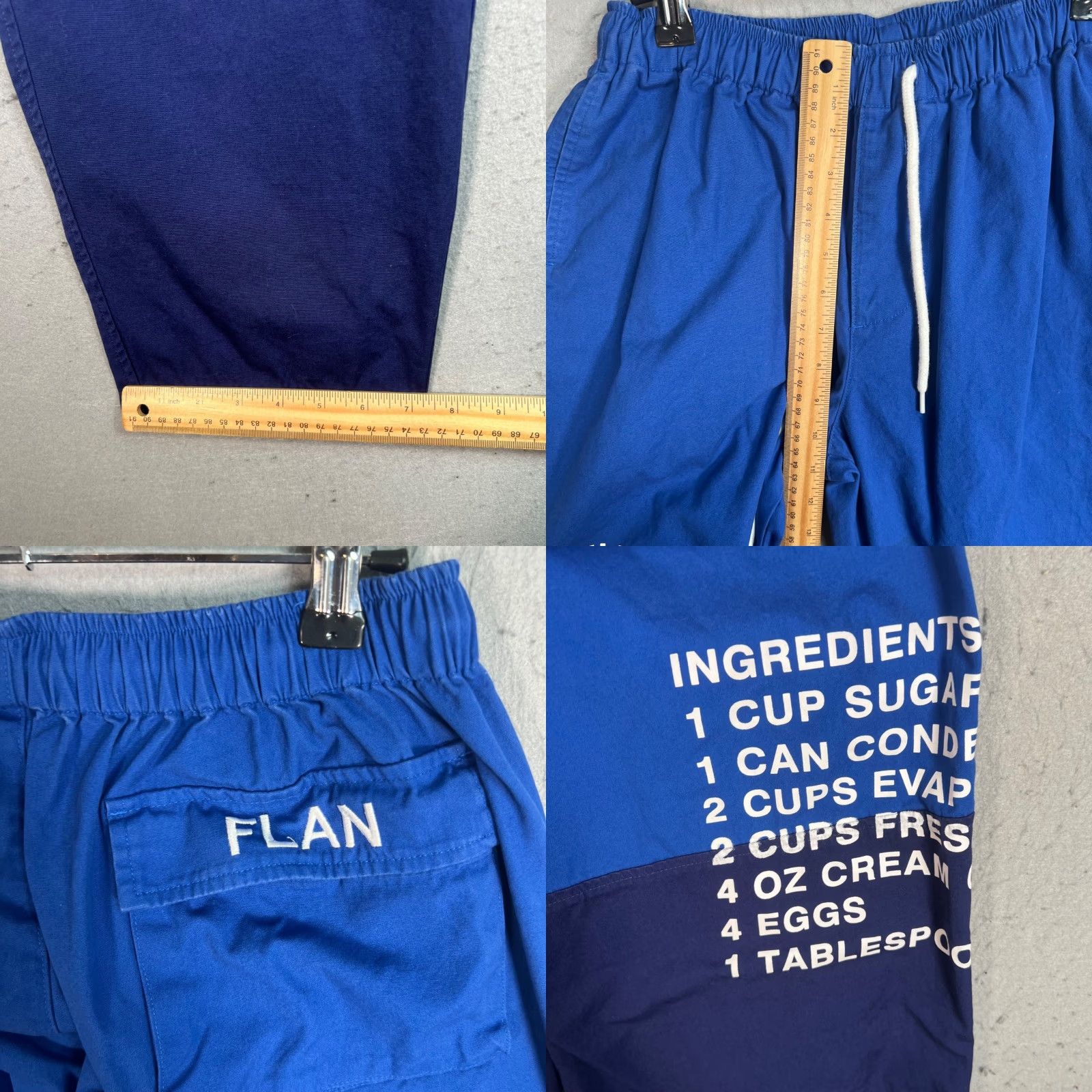 Vintage VINTAGE Flan Labs Blue Jogger Pants Womens Medium Cotton Recipe Print Size 32" / US 10 / IT 46 - 8 Thumbnail