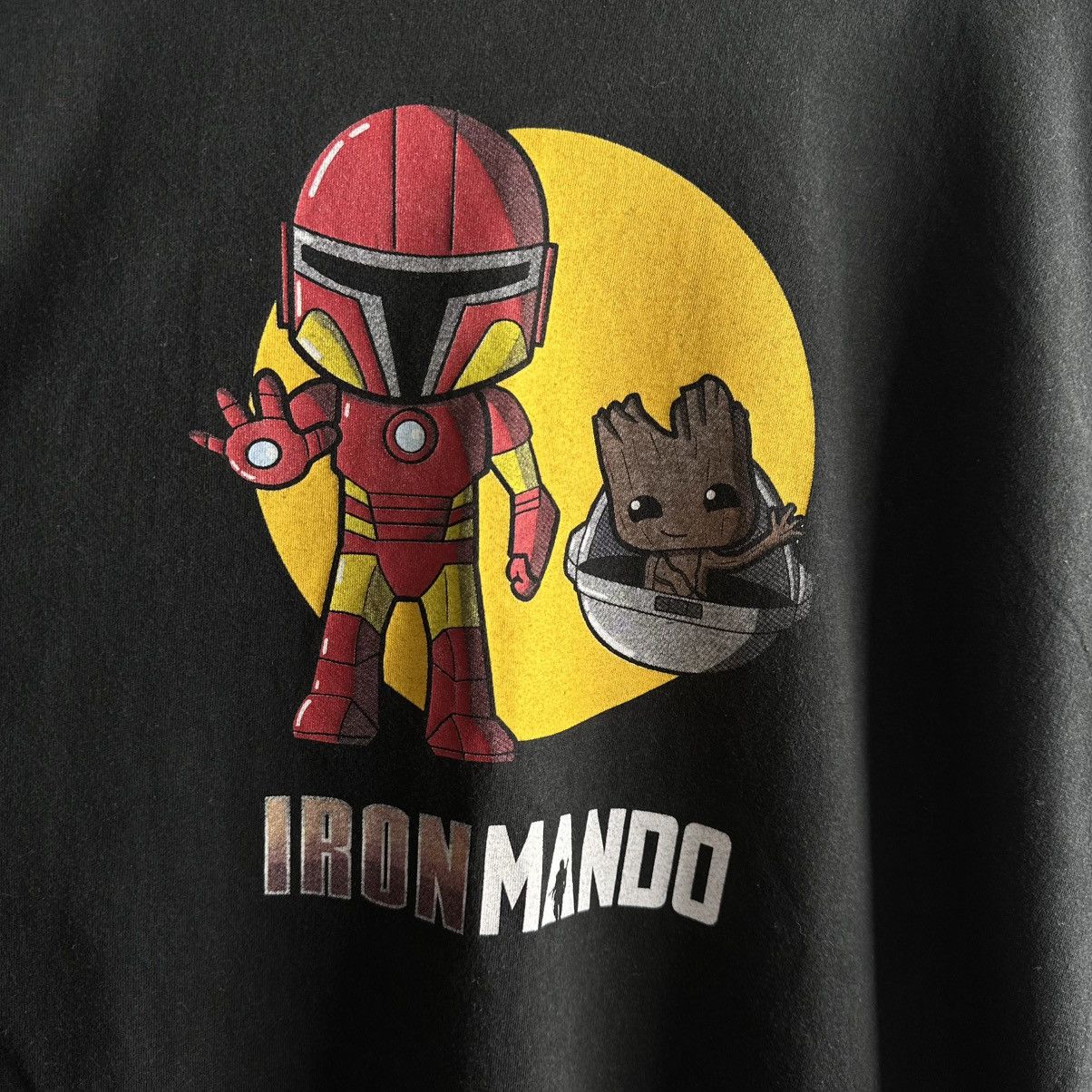 Cartoon Network × Marvel Comics × Star Wars Iron Mando Star Wars Marvel T-shirt Iron Man Mandalorian vtg Size US XL / EU 56 / 4 - 2 Thumbnail